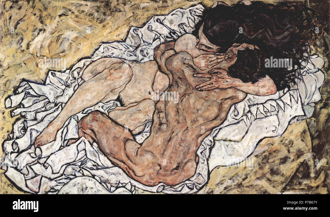 . German: Die Umarmung (Liebespaar II) The embrace (Lovers II)  1917 76 Egon Schiele 016 Stock Photo