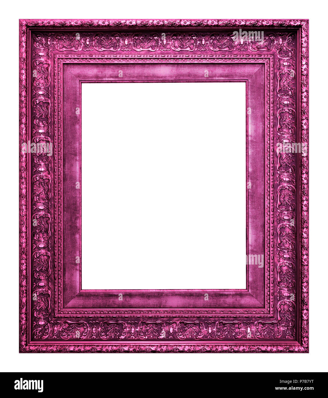 Antique magenta frame isolated on the white background vintage style Stock Photo