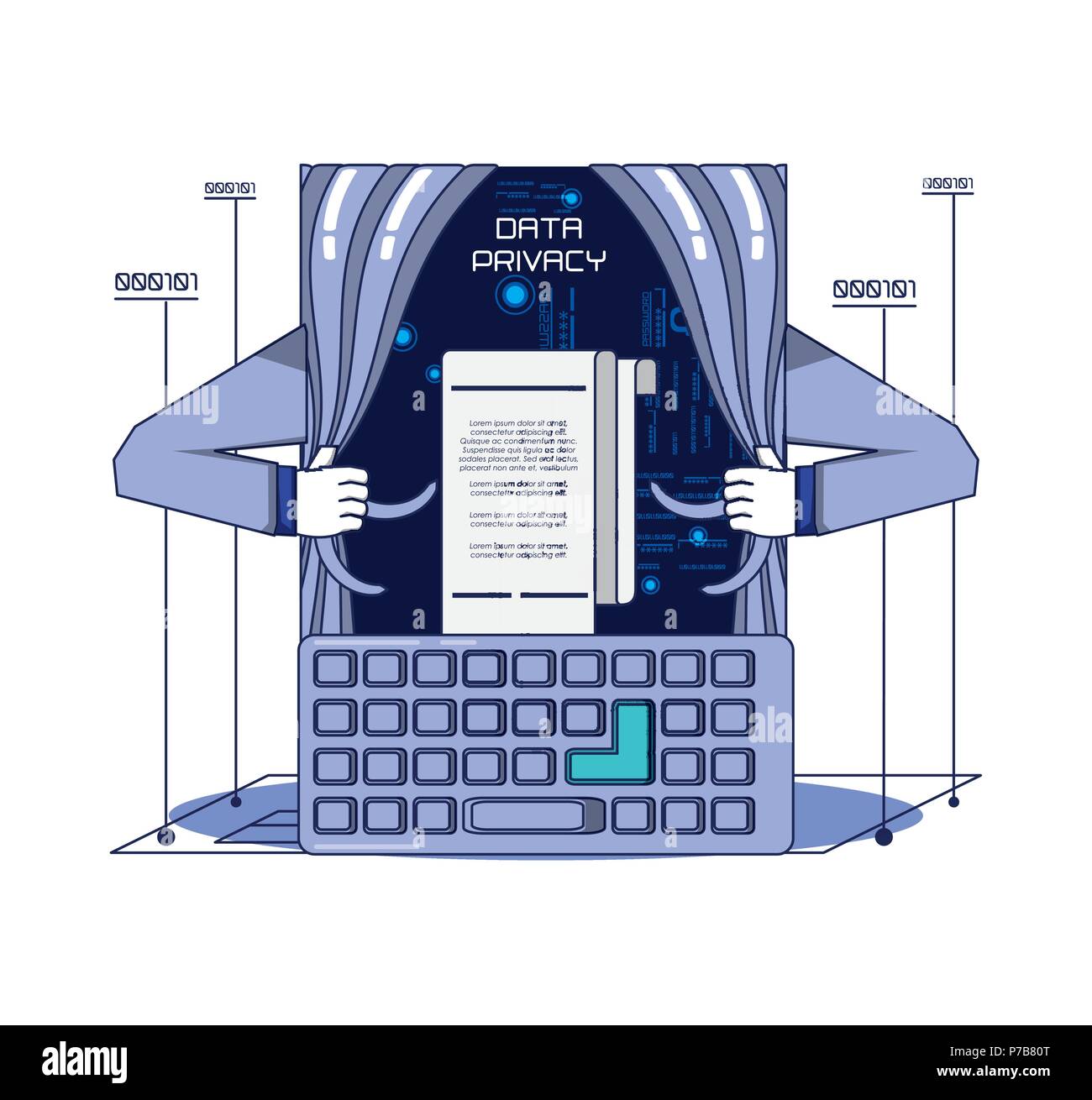 data security technology with contract vector illustration design Stock ...