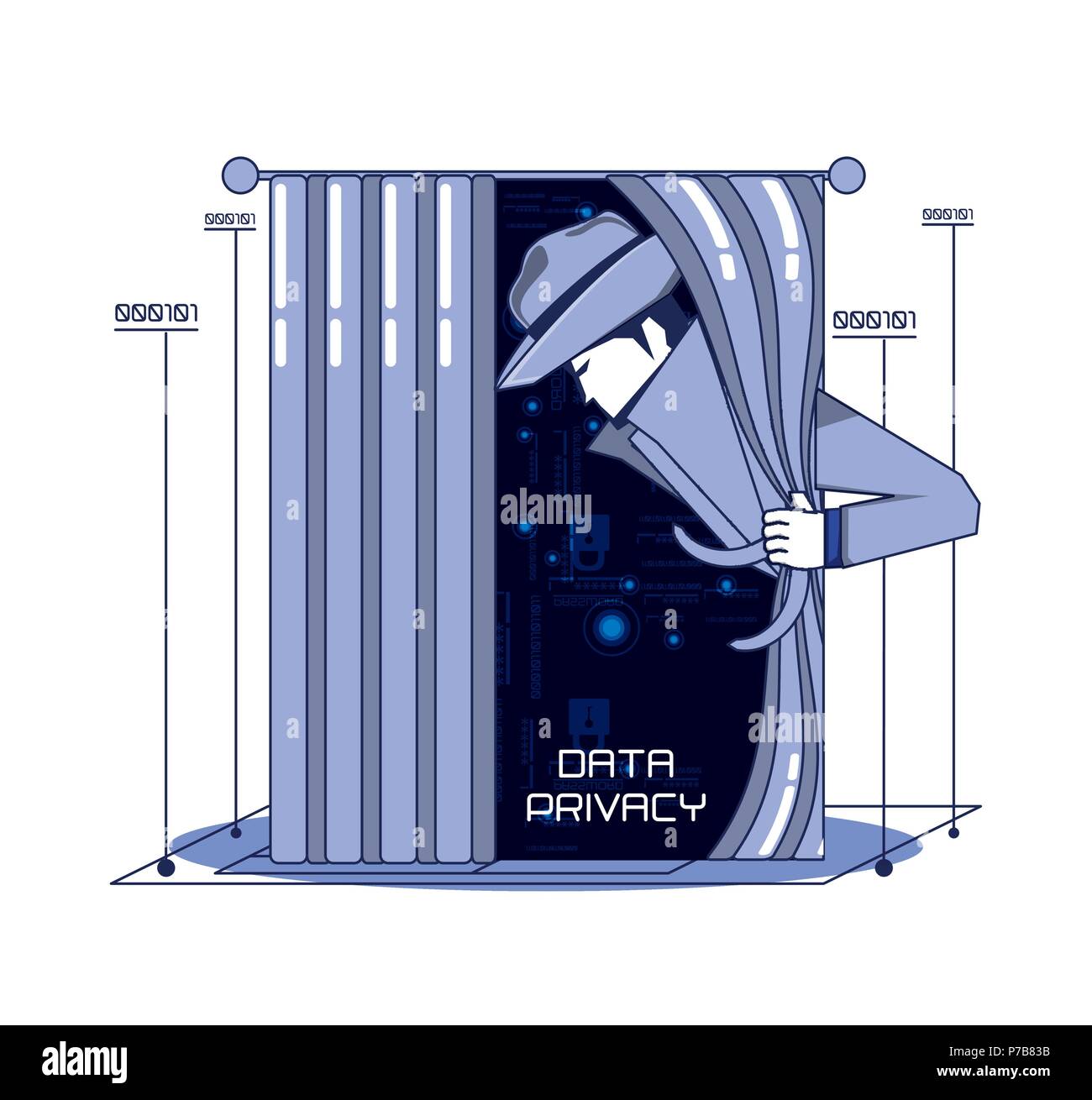 data security technology with agent vector illustration design Stock ...