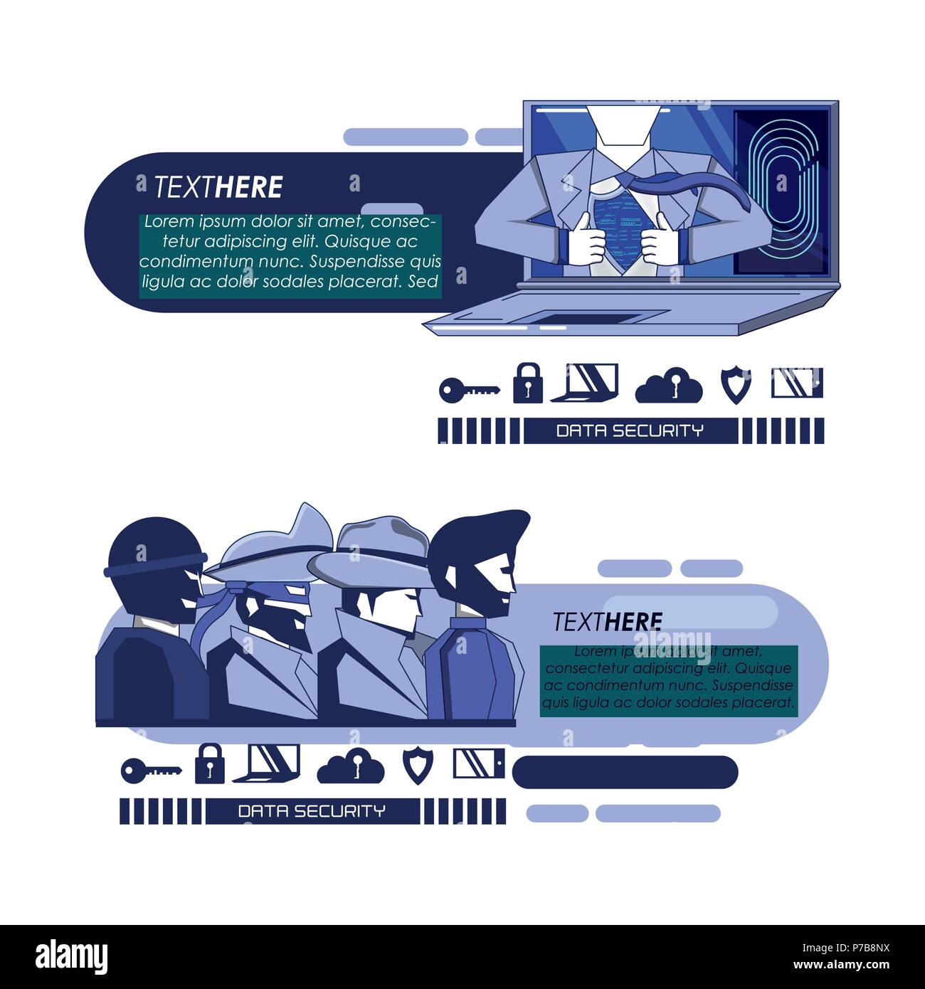 data security technology set icons vector illustration design Stock ...