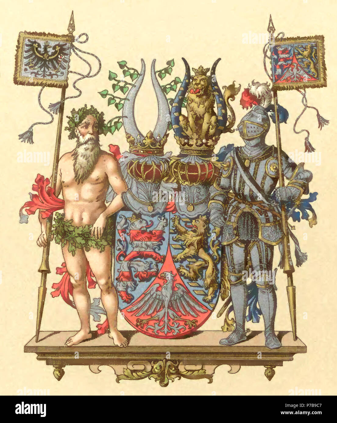 43 Great coat of arms of the Prussian province of Hesse-Nassau Stock Photo