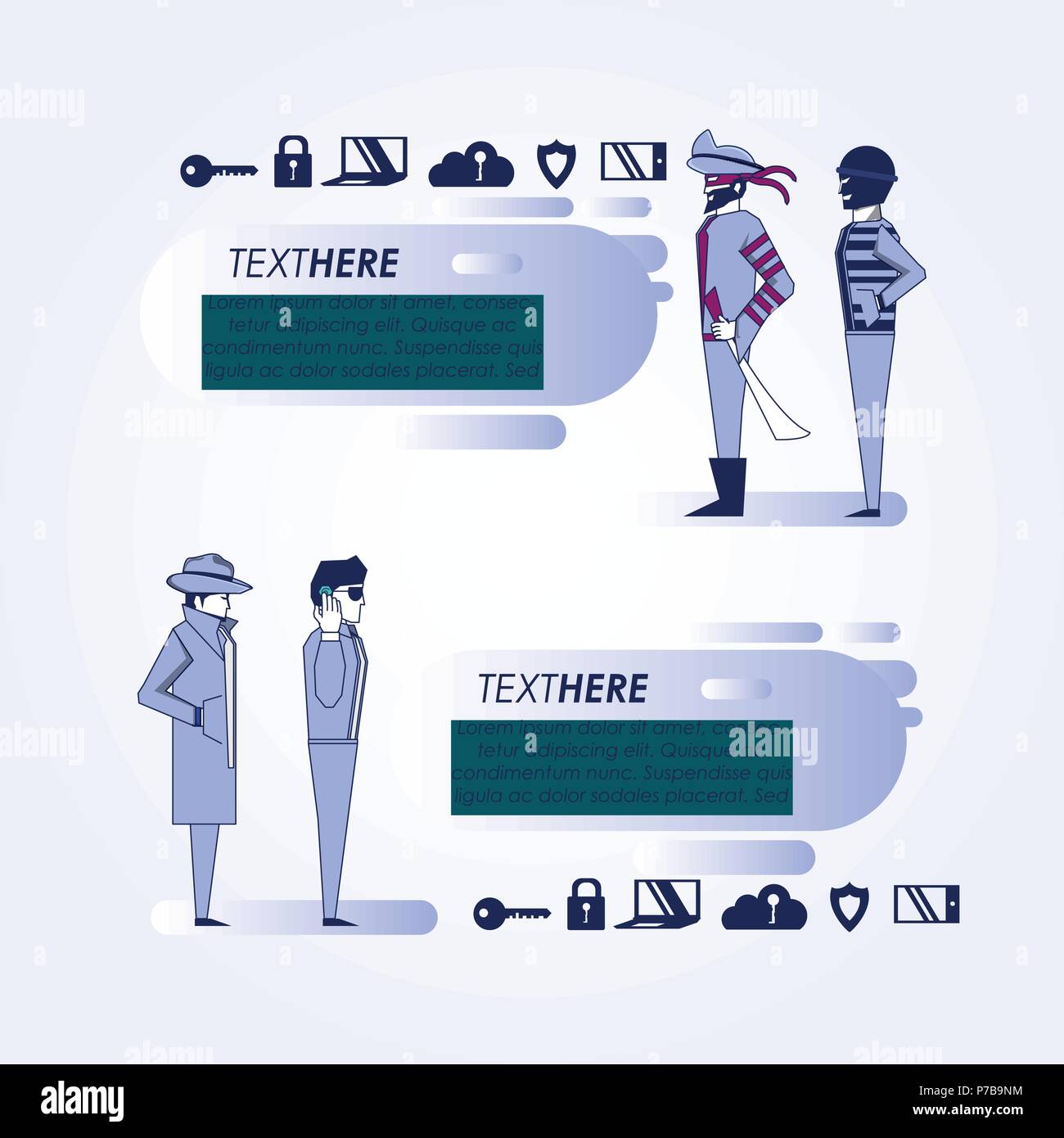 data security technology set icons vector illustration design Stock ...