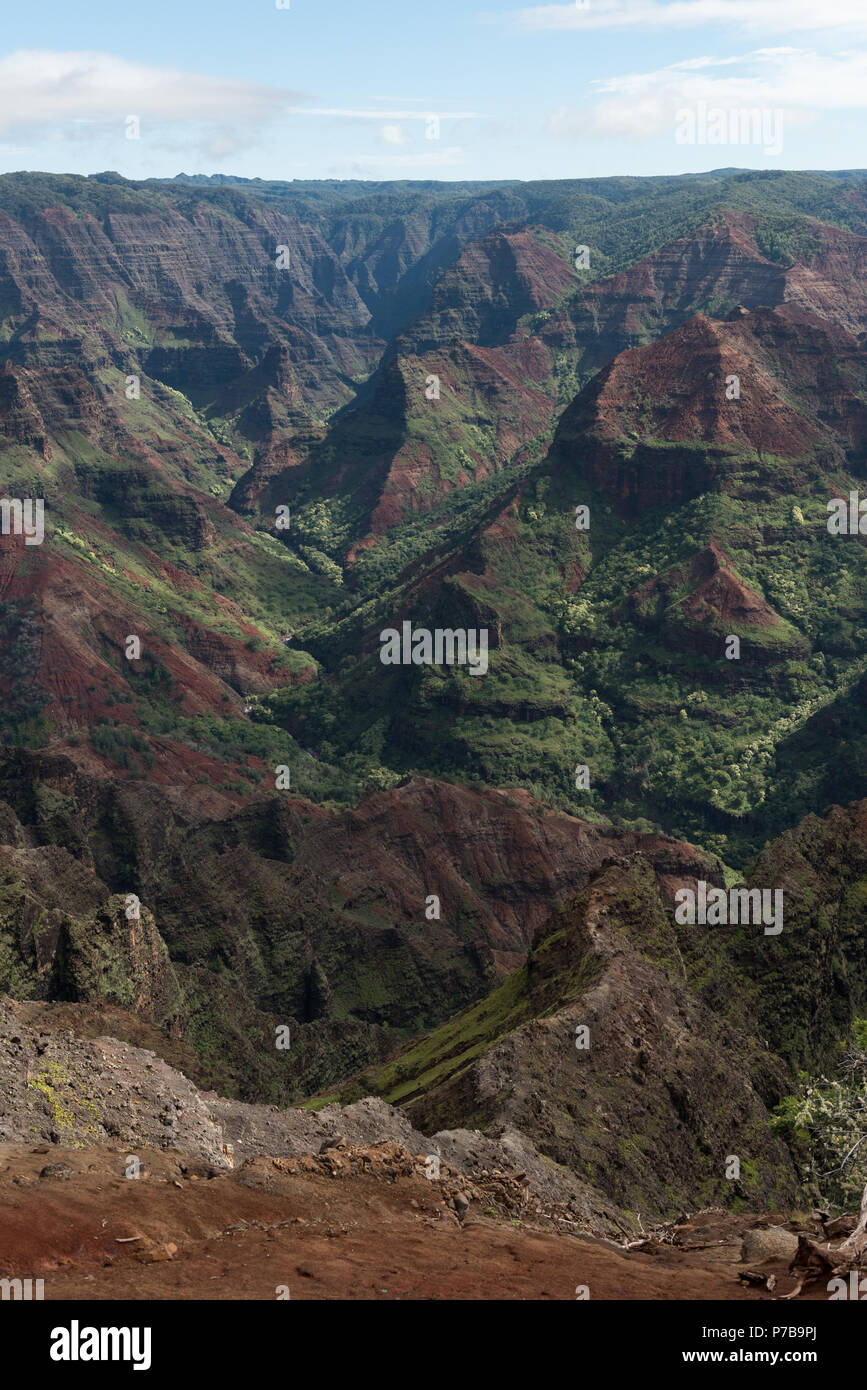 Mountain ranges in Na Pali Coast State Park Stock Photo