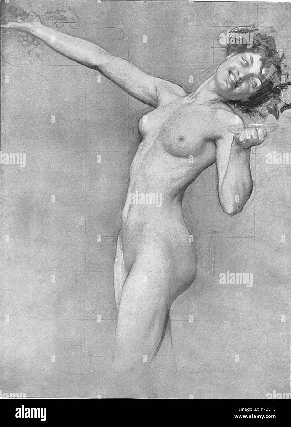 English: Bacchante, Study for The Vintage Morn . Unknown date 45 Herbert James Draper, Study Stock Photo