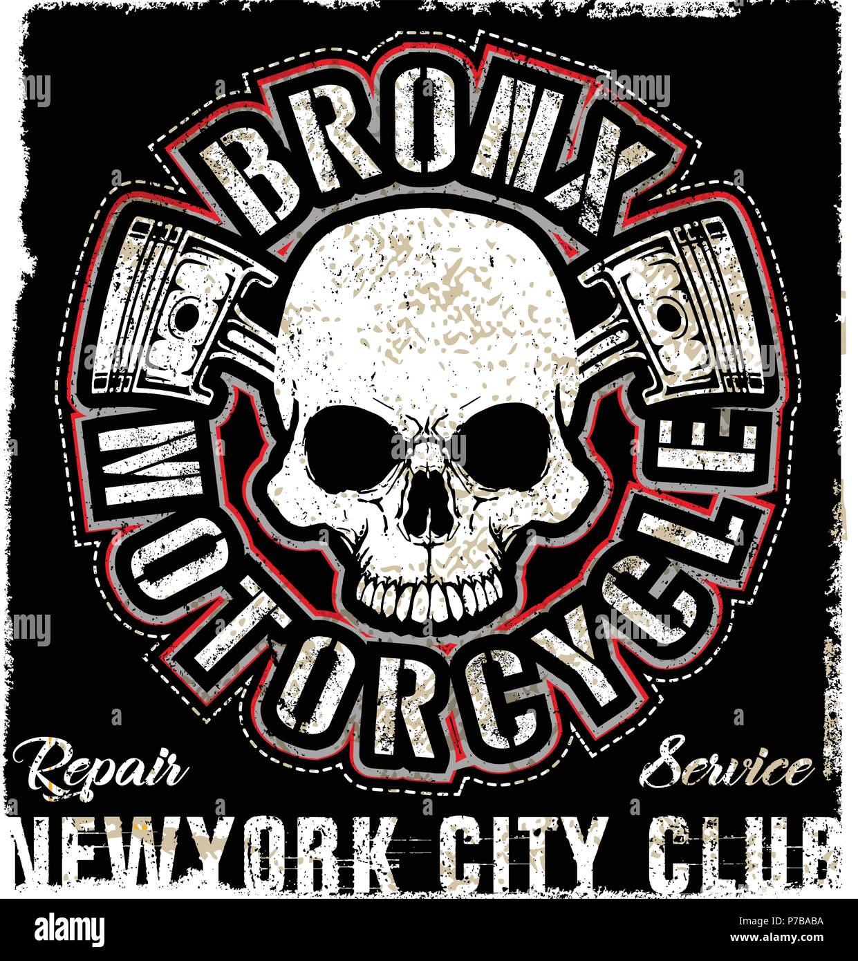 Skull Vintage Motorcycle Logo Emblem T 