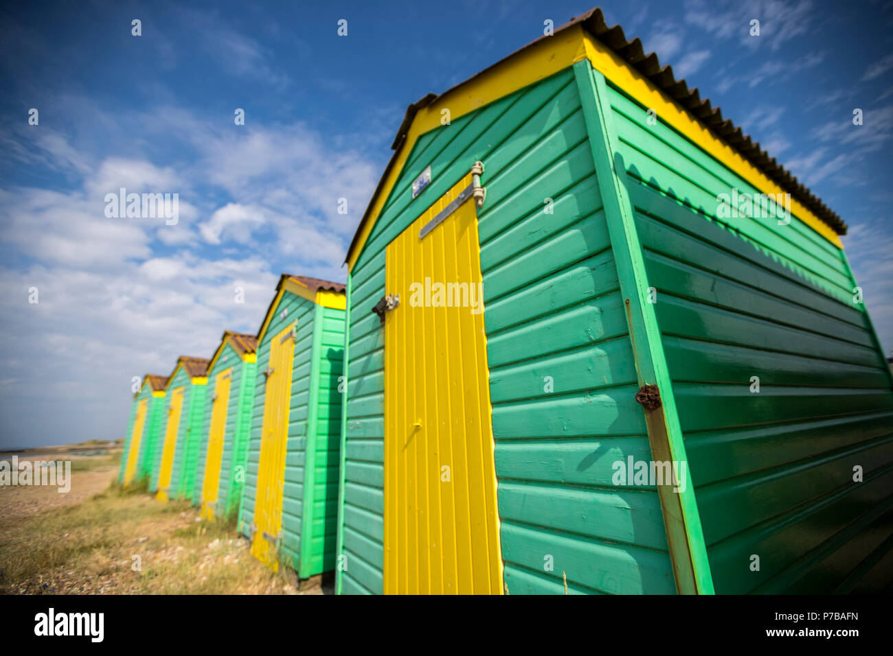Littlehampton Beach Huts, West Sussex Stock Photo