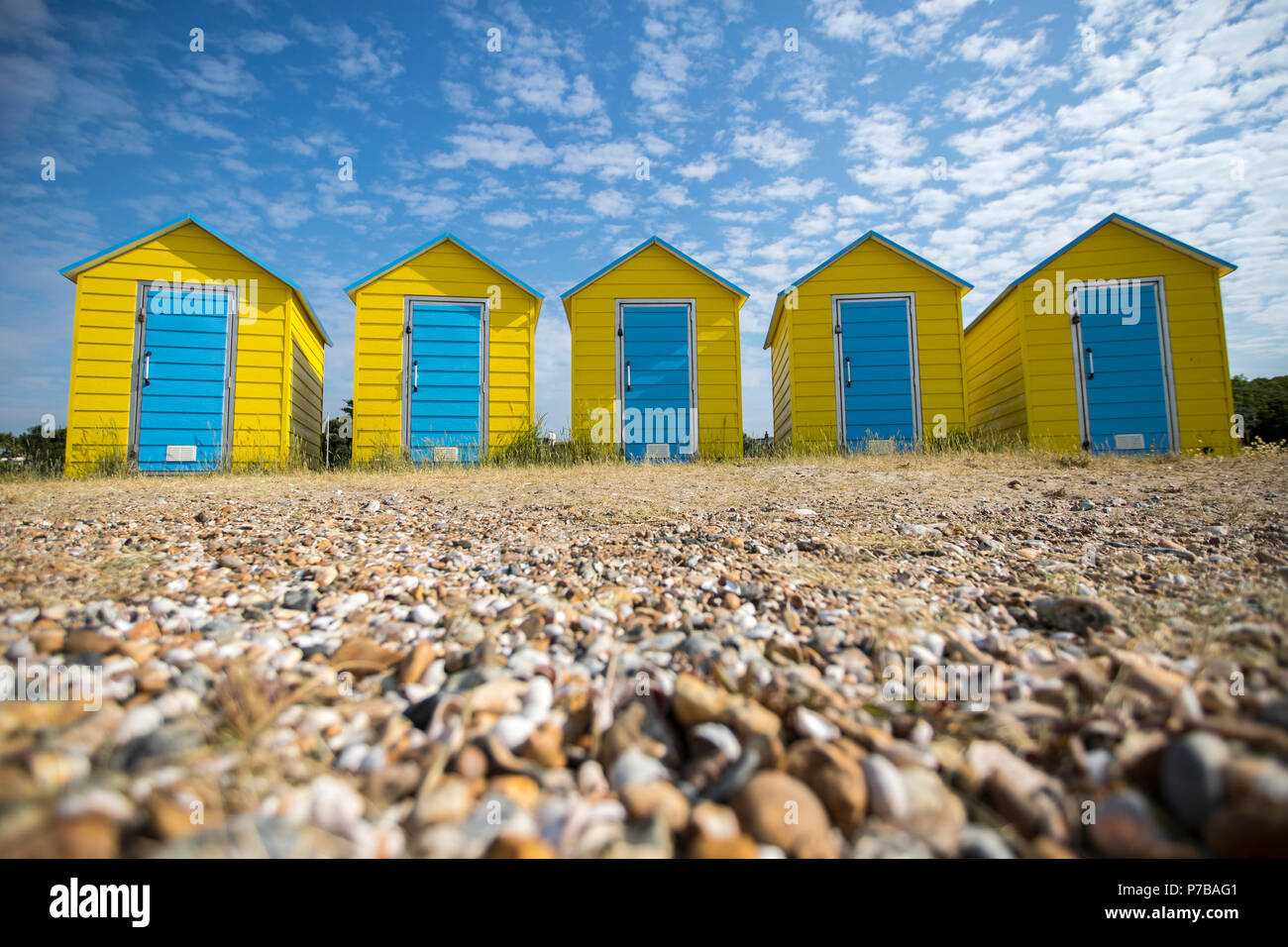 Littlehampton Beach Huts, West Sussex Stock Photo