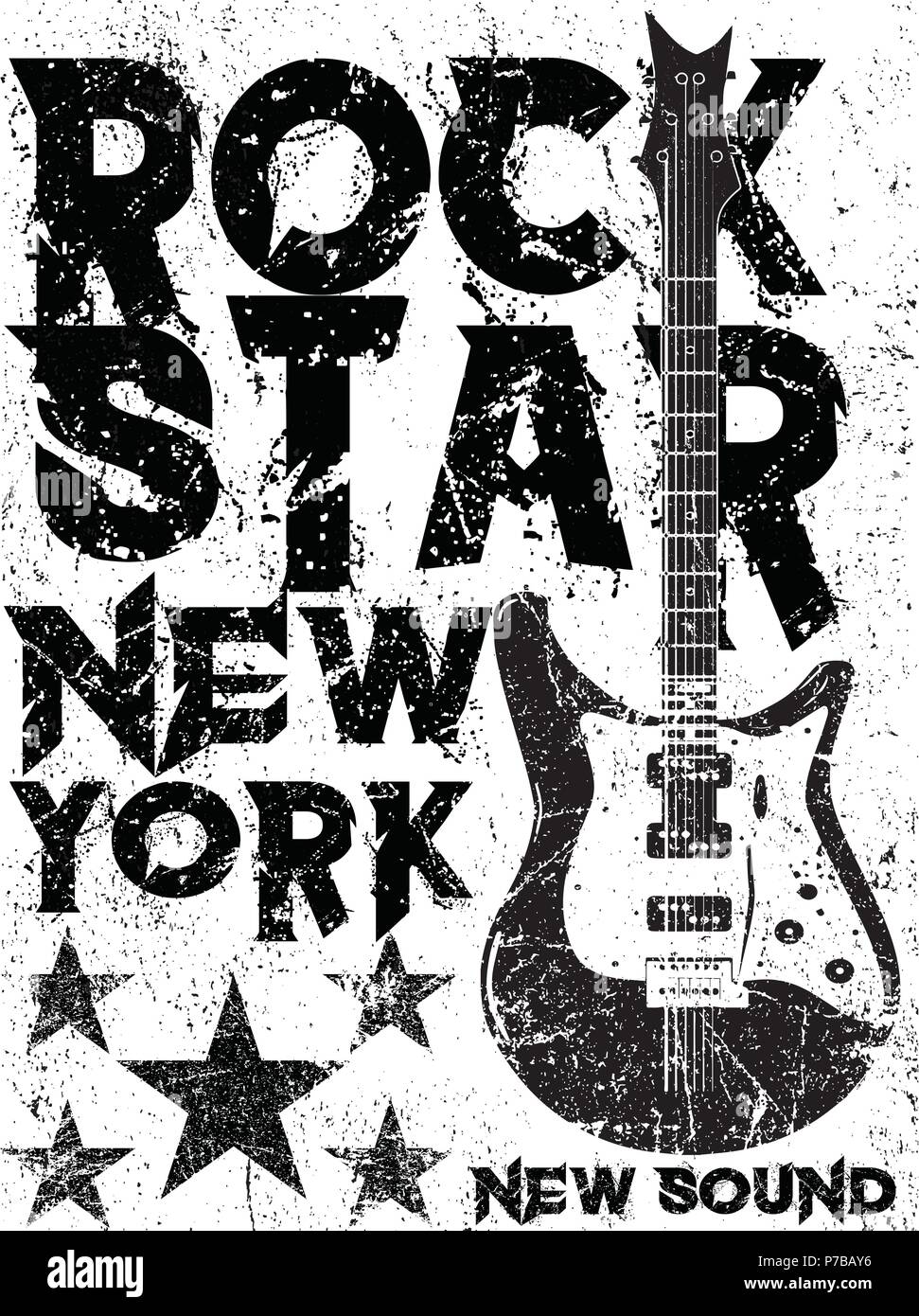 Rock Star vintage rock and roll typographic for t-shirt; tee design;  poster; vector illustration Stock Vector Image & Art - Alamy