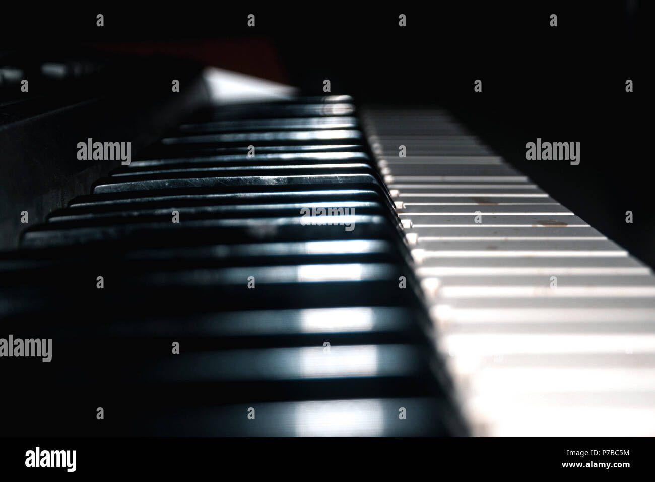 A photo of the keys of a piano Stock Photo