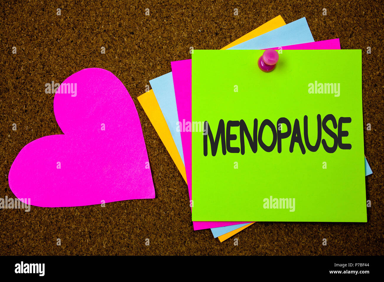 Handwriting text writing Menopause. Concept meaning Cessation of ...