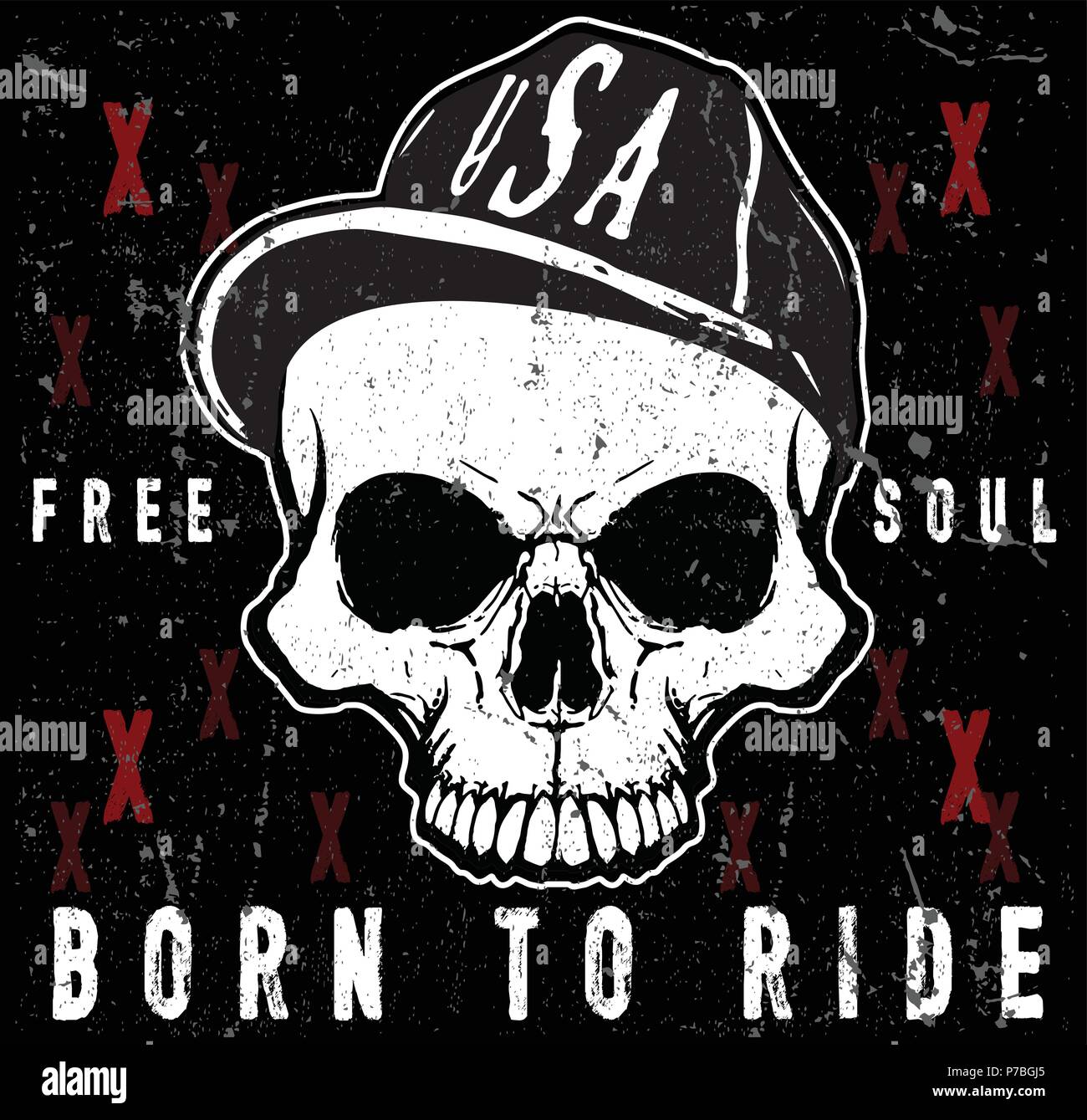 skull head wearing a hat Stock Vector Image & Art - Alamy