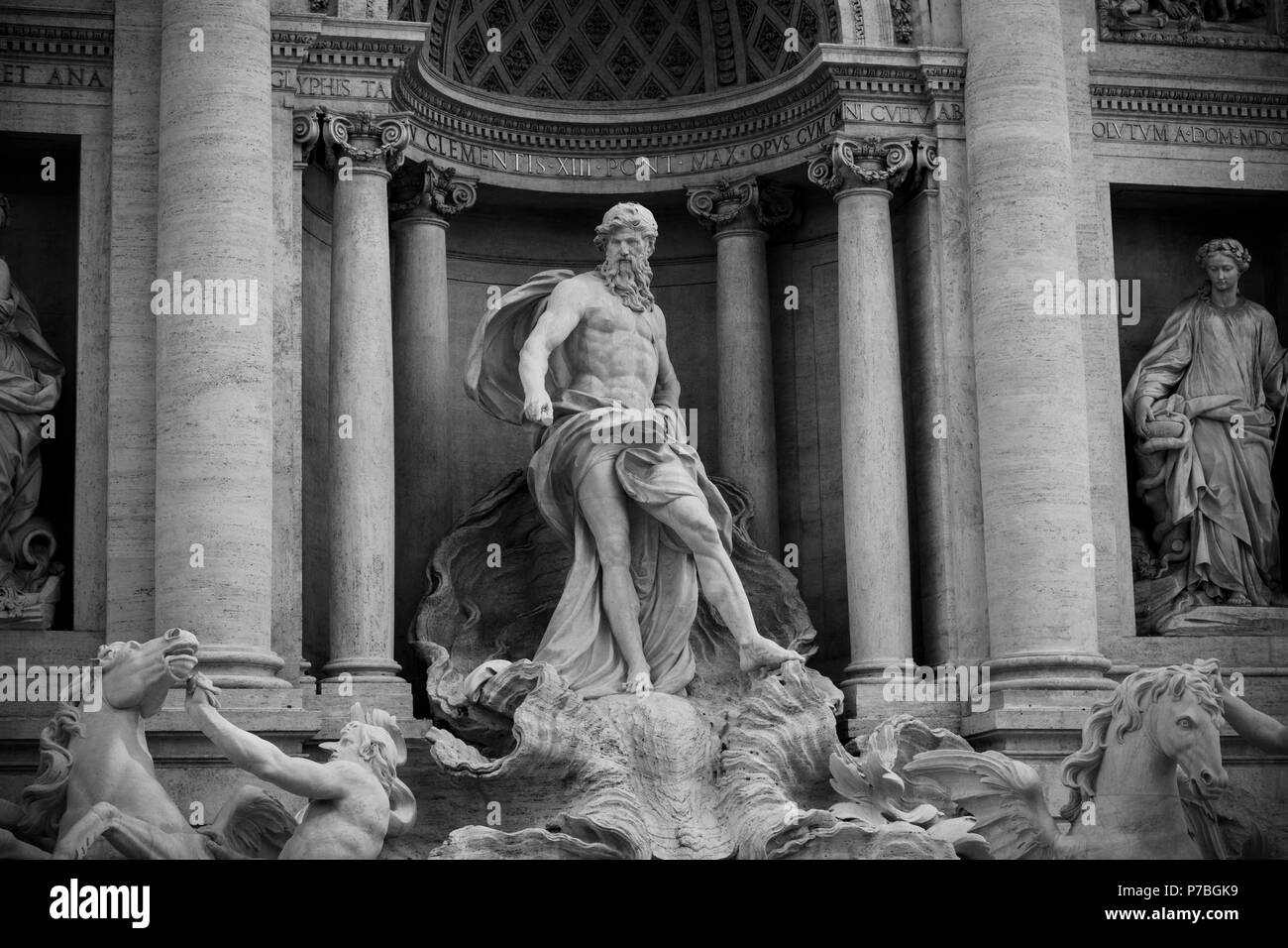 Sculpture in Black and White in Rome Stock Photo - Alamy