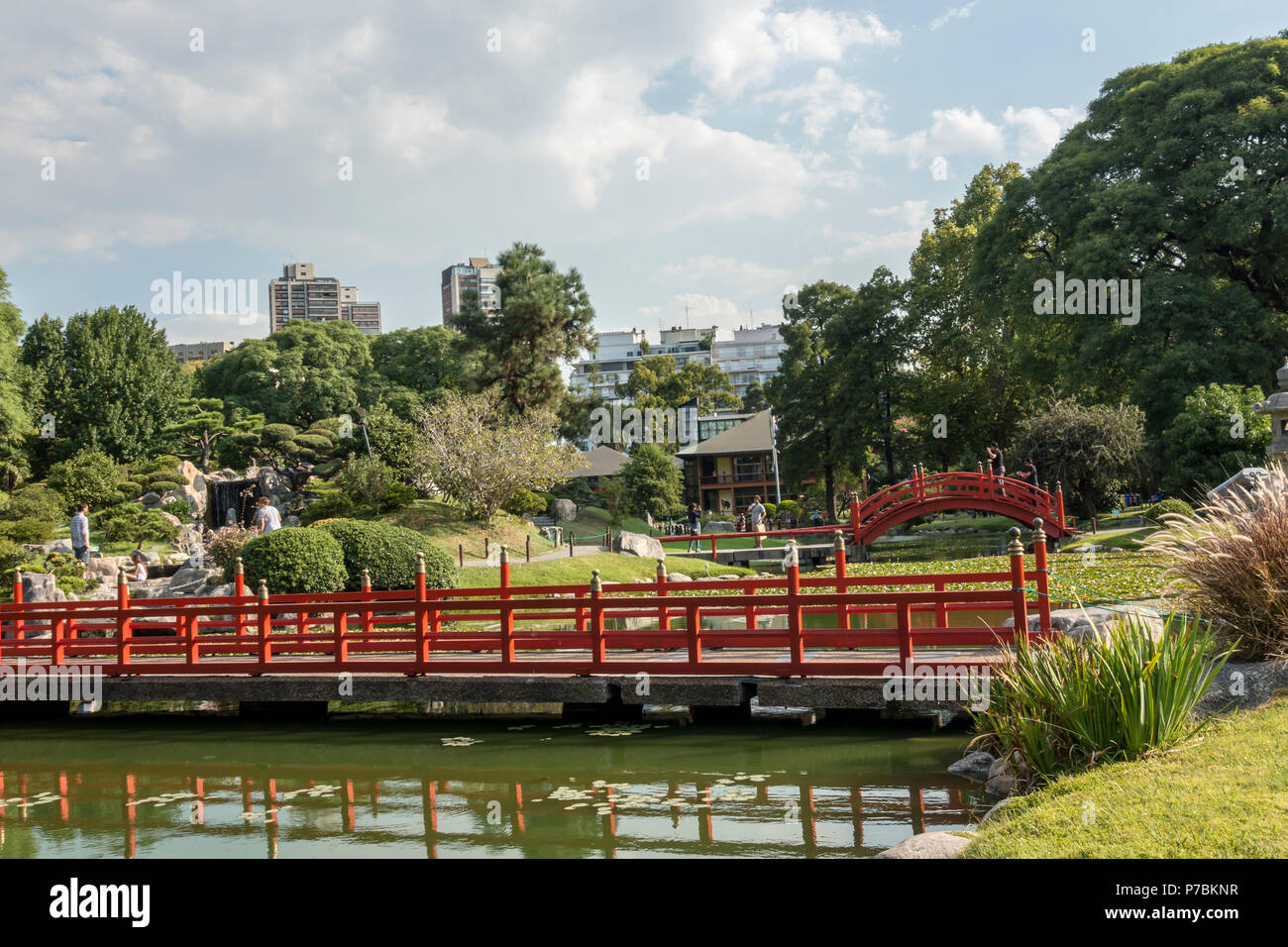 Beautiful view to Japanese Gardens park fish flags in Palermo, Buenos  Aires, Argentina Stock Photo - Alamy