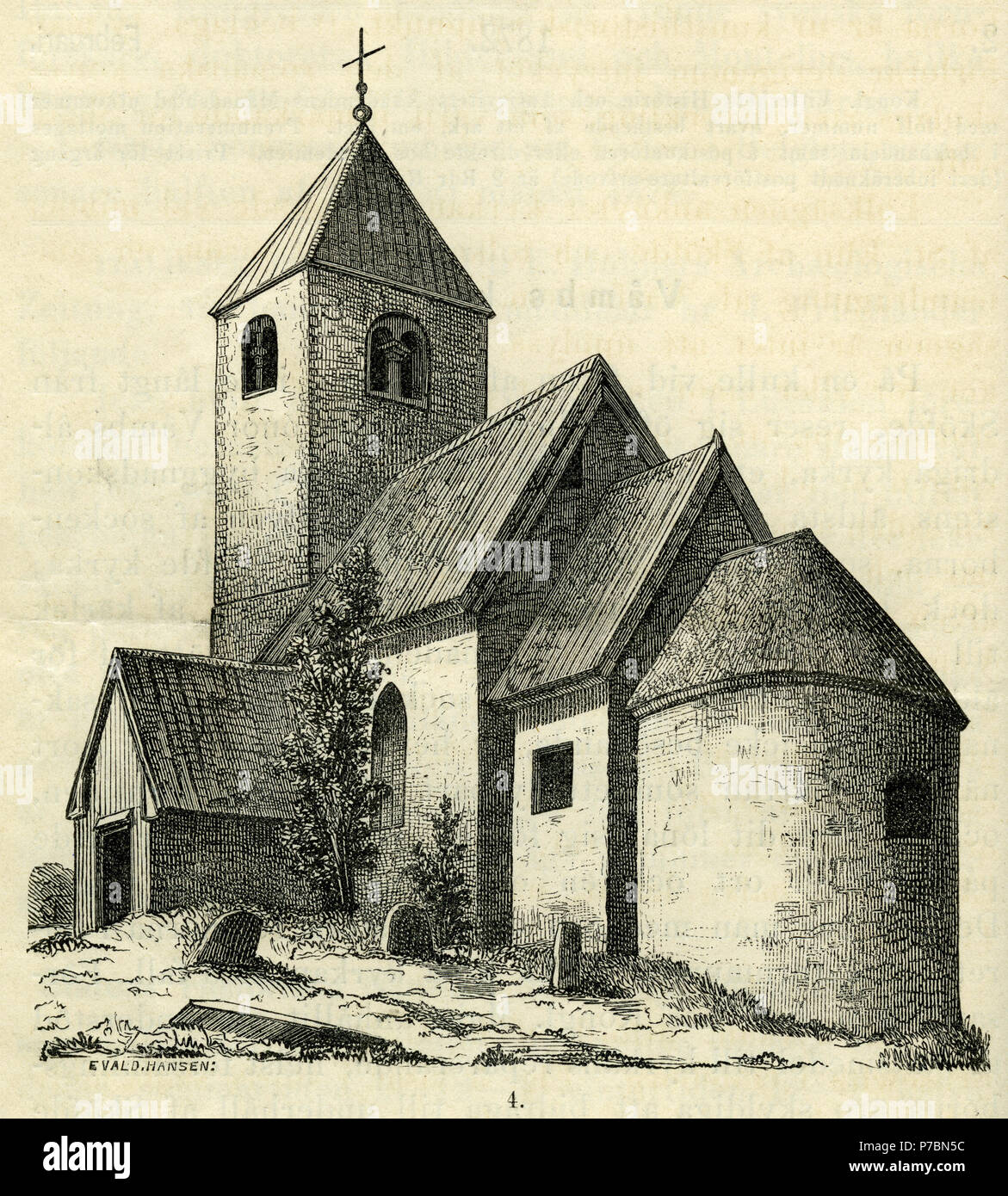 83 Våmbs kyrka, Skövde (KVHoA Akademiens Månadsblad 1872 s018 fig4) Stock Photo