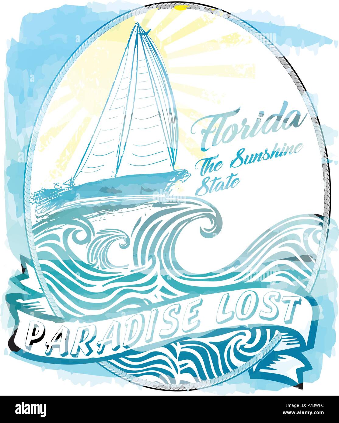 Summer beach vector background in retro style Stock Vector Image & Art ...