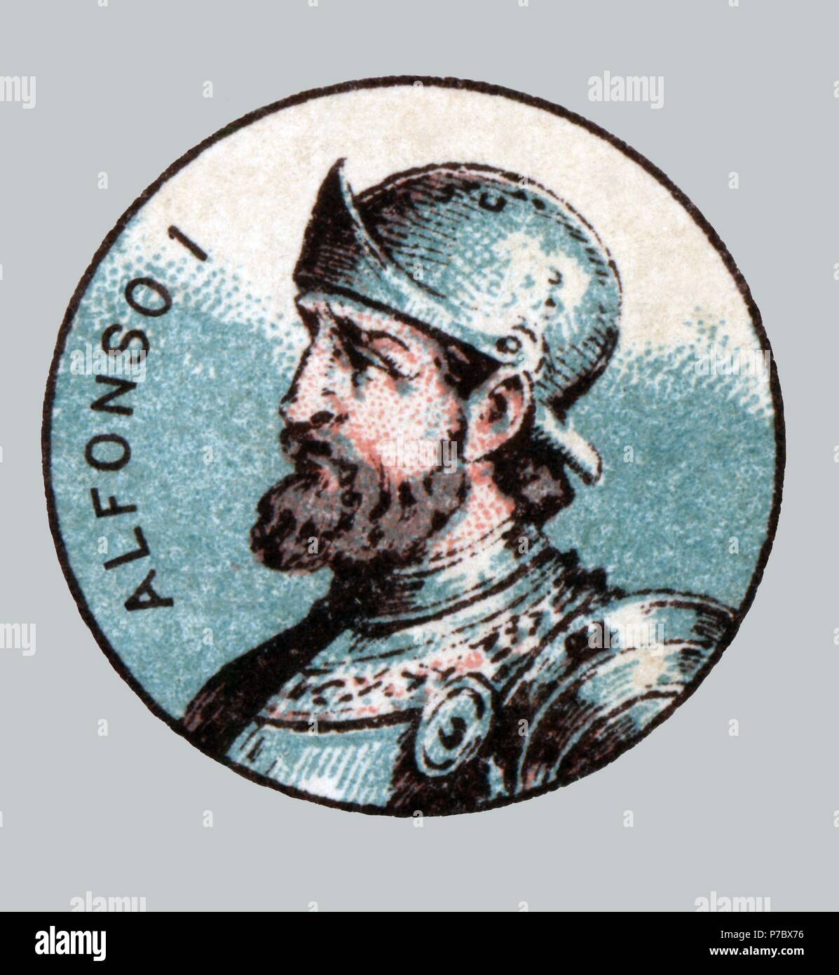 España. Edad media. Alfonso I el católico (693-757), rey de Asturias del 739 al 757. Stock Photo