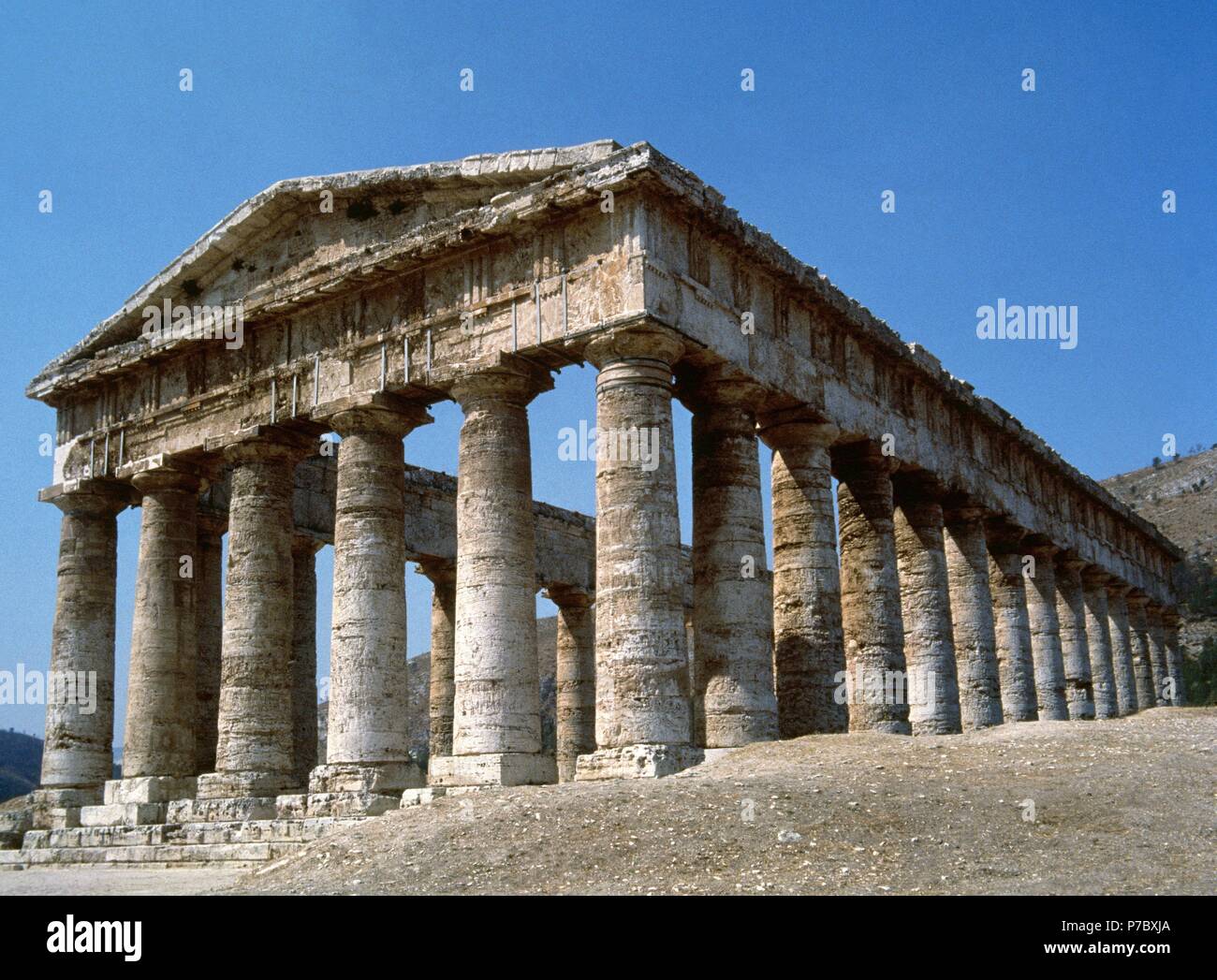 Sicily. Temple of Segesta. Built ca. 420 BC. Doric style. Trapani Province. Italy. Stock Photo