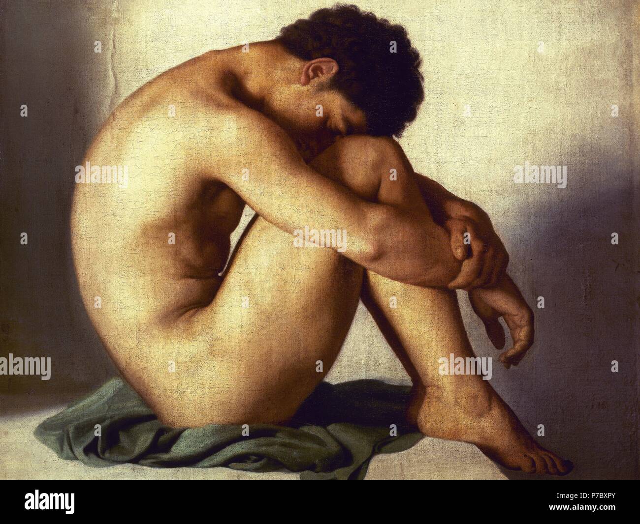 Estudio de un joven desnudo. Museum: MUSEE BONNAT / BAYONNE / FRANCIA. Stock Photo