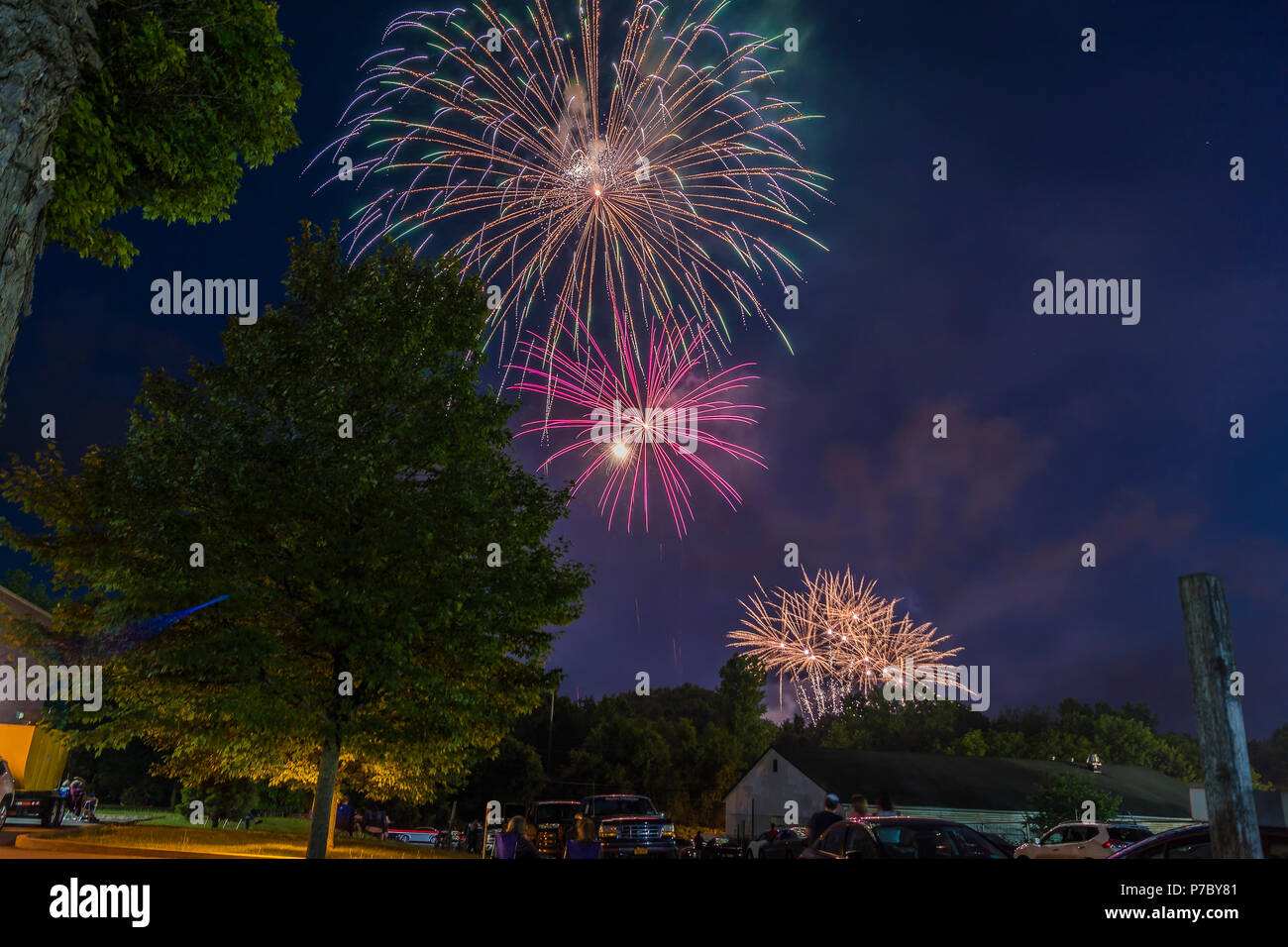 UTICA, NY July 4, 2018 4th of July Fireworks show on Independence