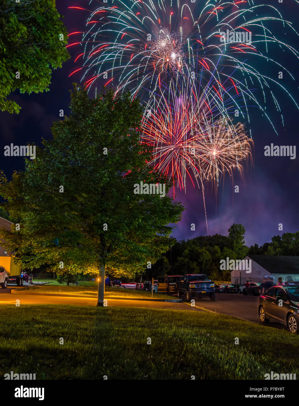 UTICA, NY July 4, 2018 4th of July Fireworks show on Independence