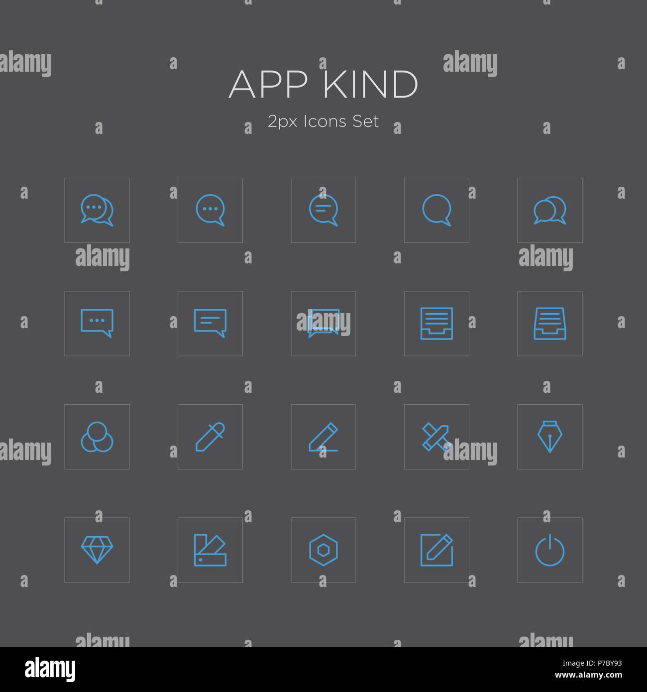 Vector - Web and Apps vector icon set in outline style 004 Stock Vector ...