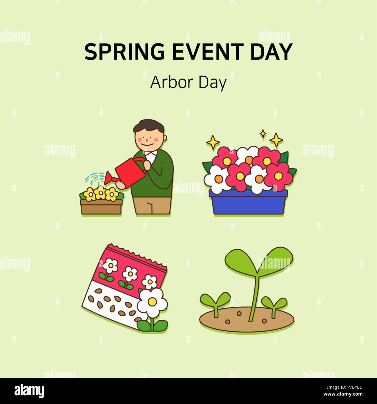 Vector - Spring event day icon set in colorful background 013 Stock ...