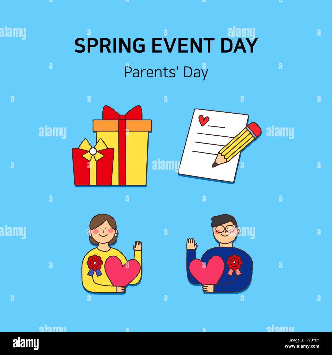 Vector - Spring event day icon set in colorful background 009 Stock ...
