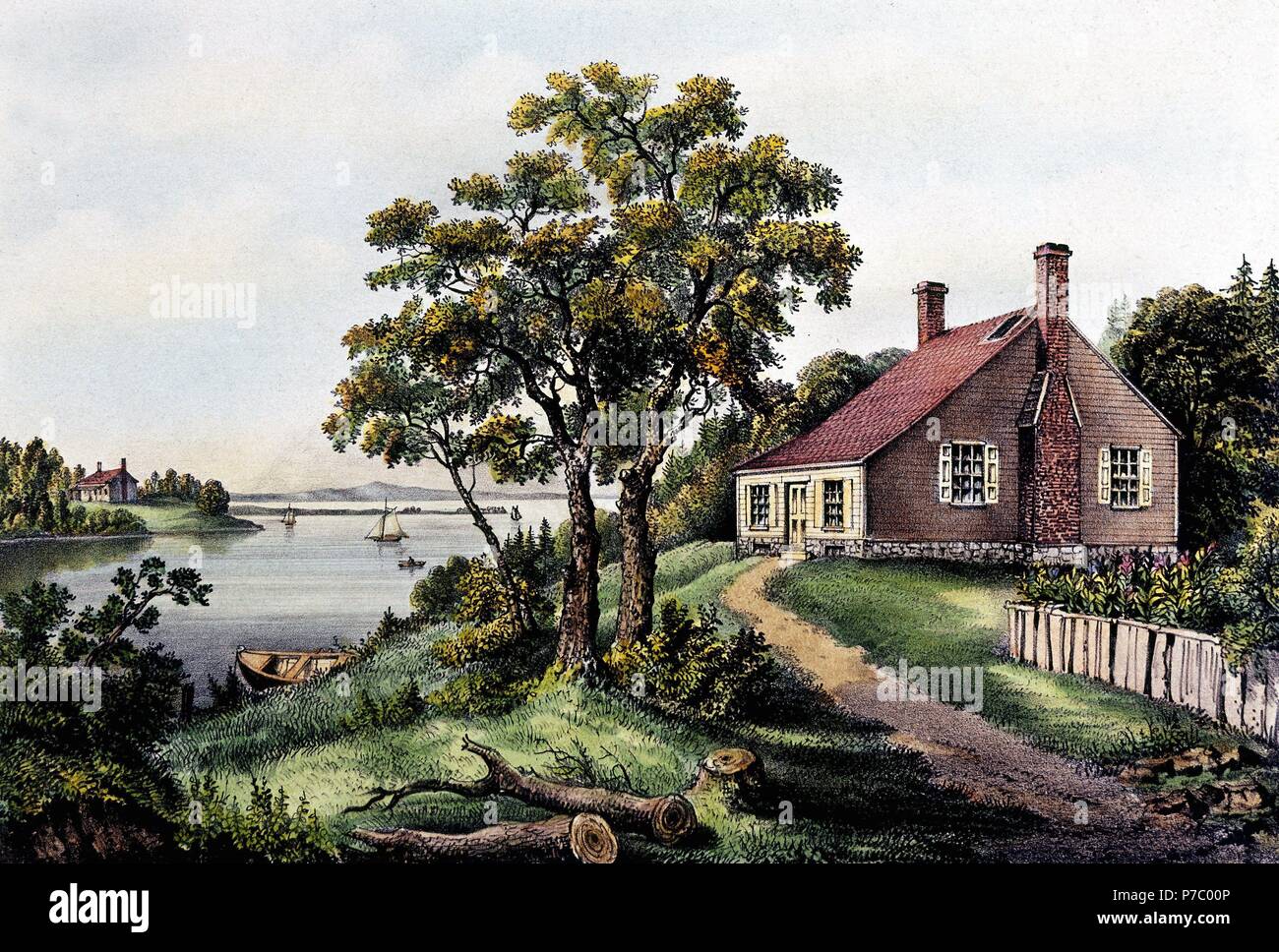 Casa en Westmoreland (Virginia), lugar de nacimiento de G.Washington/1779. Museum: FREE LIBRARY PHILADELPH USA. Stock Photo