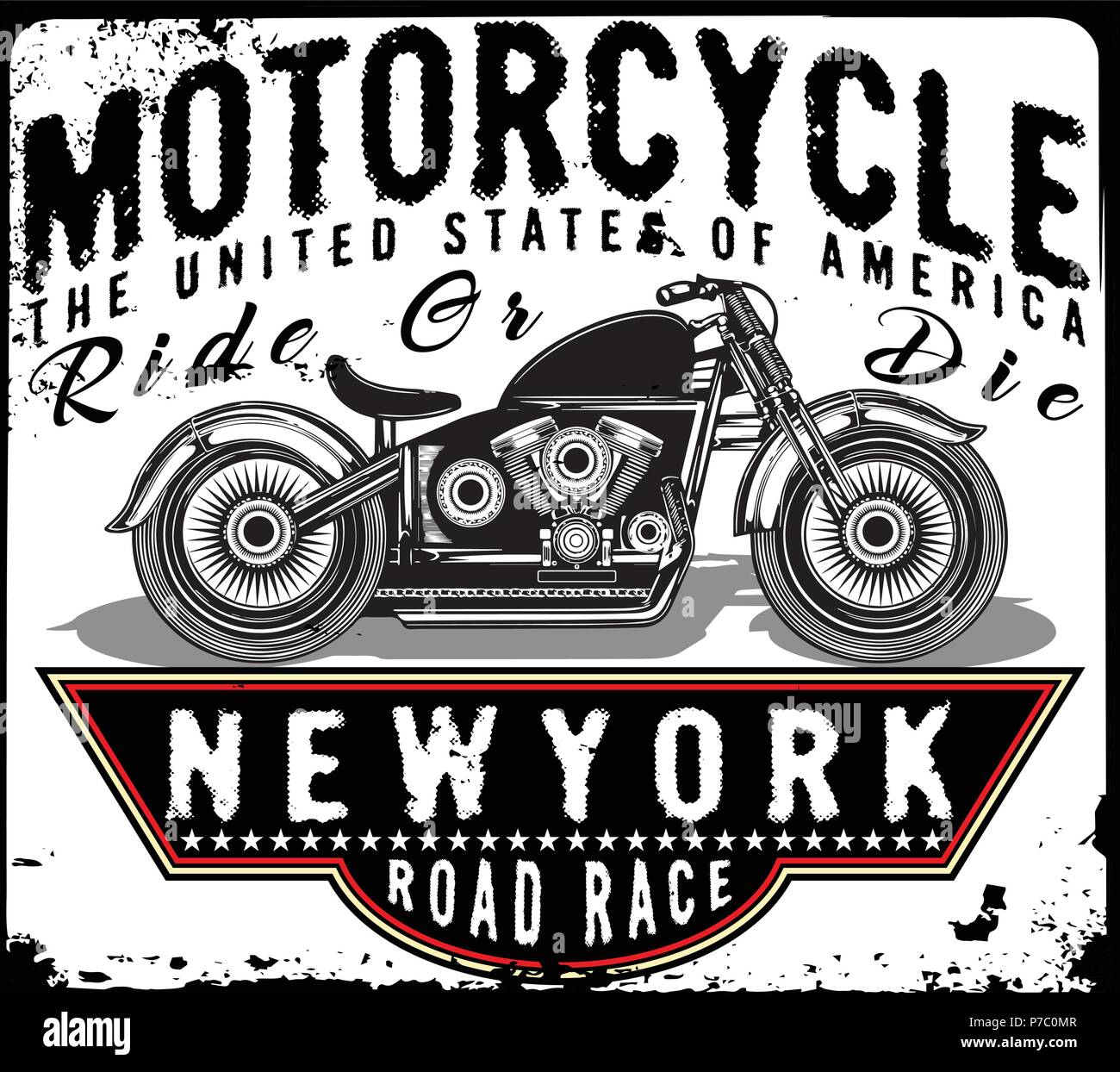 Vintage Motorcycle T-shirt Graphic Stock Vector Image & Art - Alamy