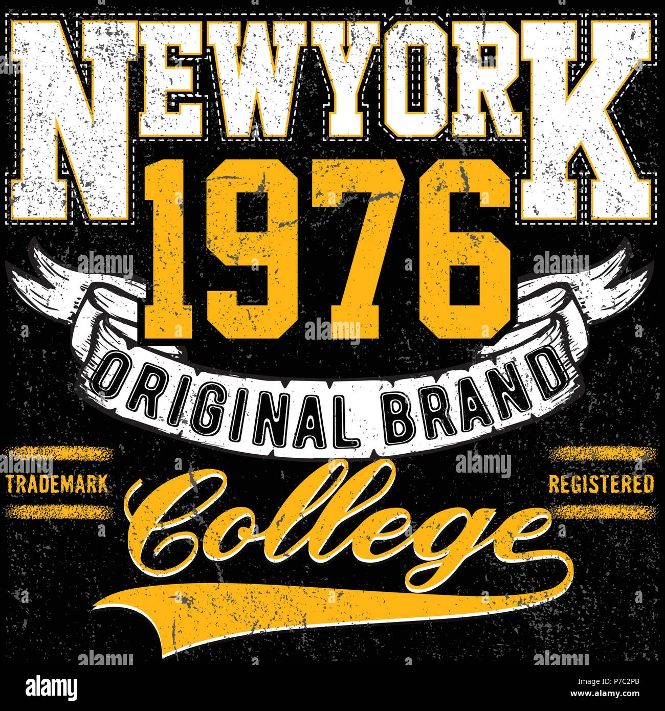 Newyork Typography vintage college brand logo print for t-shirt