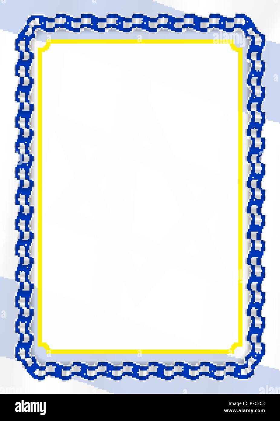 Frame and border of ribbon with Israel flag, template elements for your ...