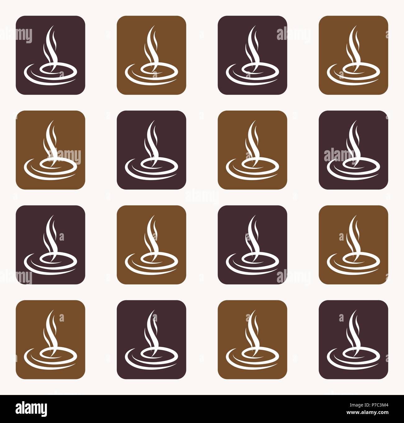 Seamless pattern with steaming silhouettes over coffee cup.Seamless pattern background. Stock Vector