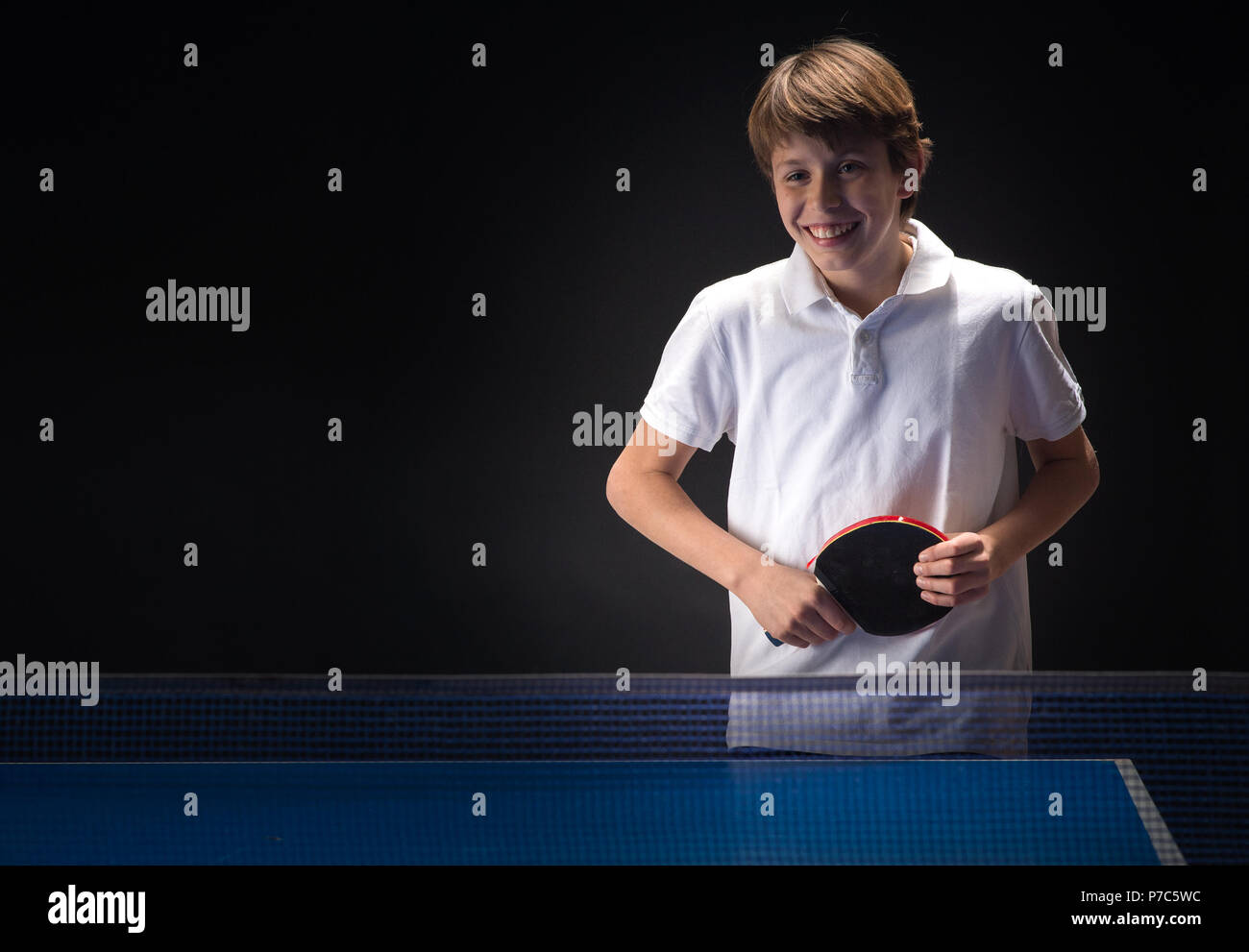 table tennis player in action Stock Photo Alamy