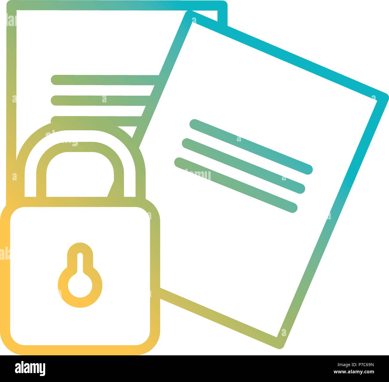 documents files with padlock vector illustration design Stock Vector ...