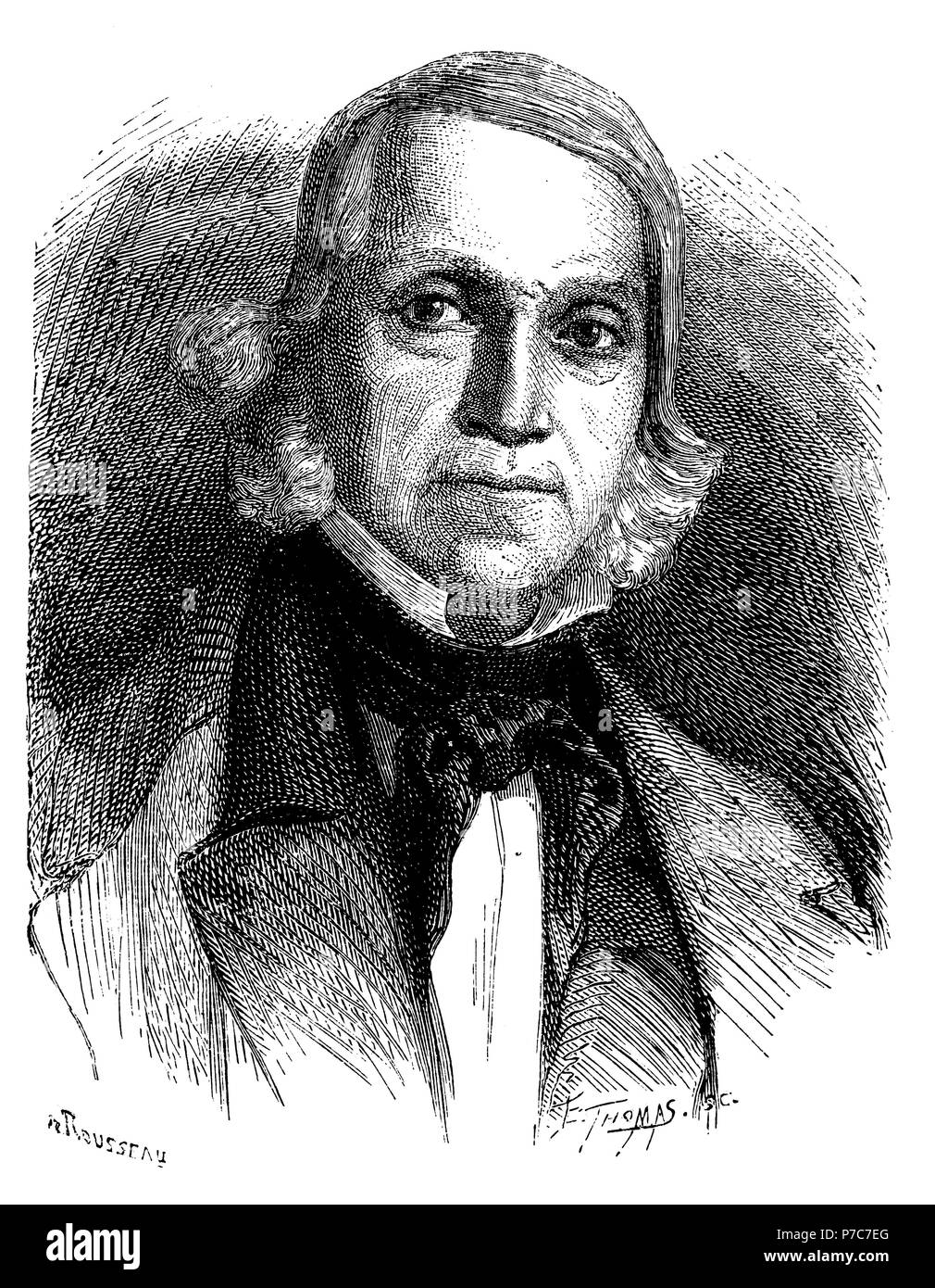 Jean-François Sudre (1787-1862), músico francés. Grabado de 1873. Stock Photo