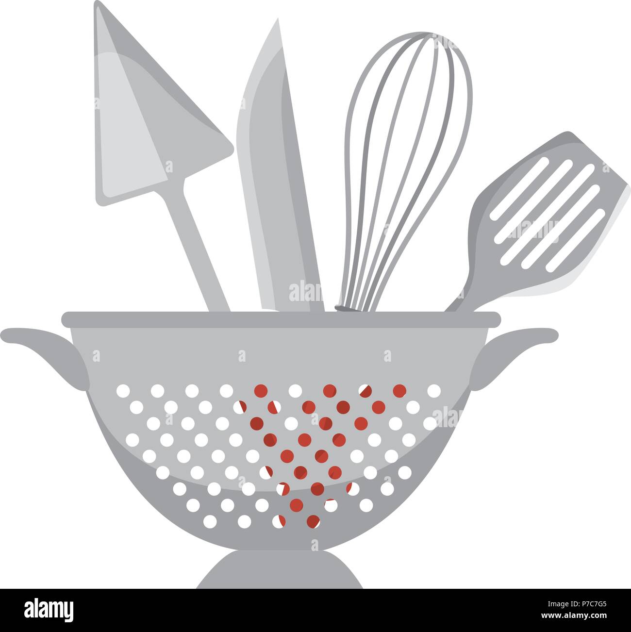 Kitchen Colander Drawing Kitchen retro strainer Stock Vector Images - Alamy