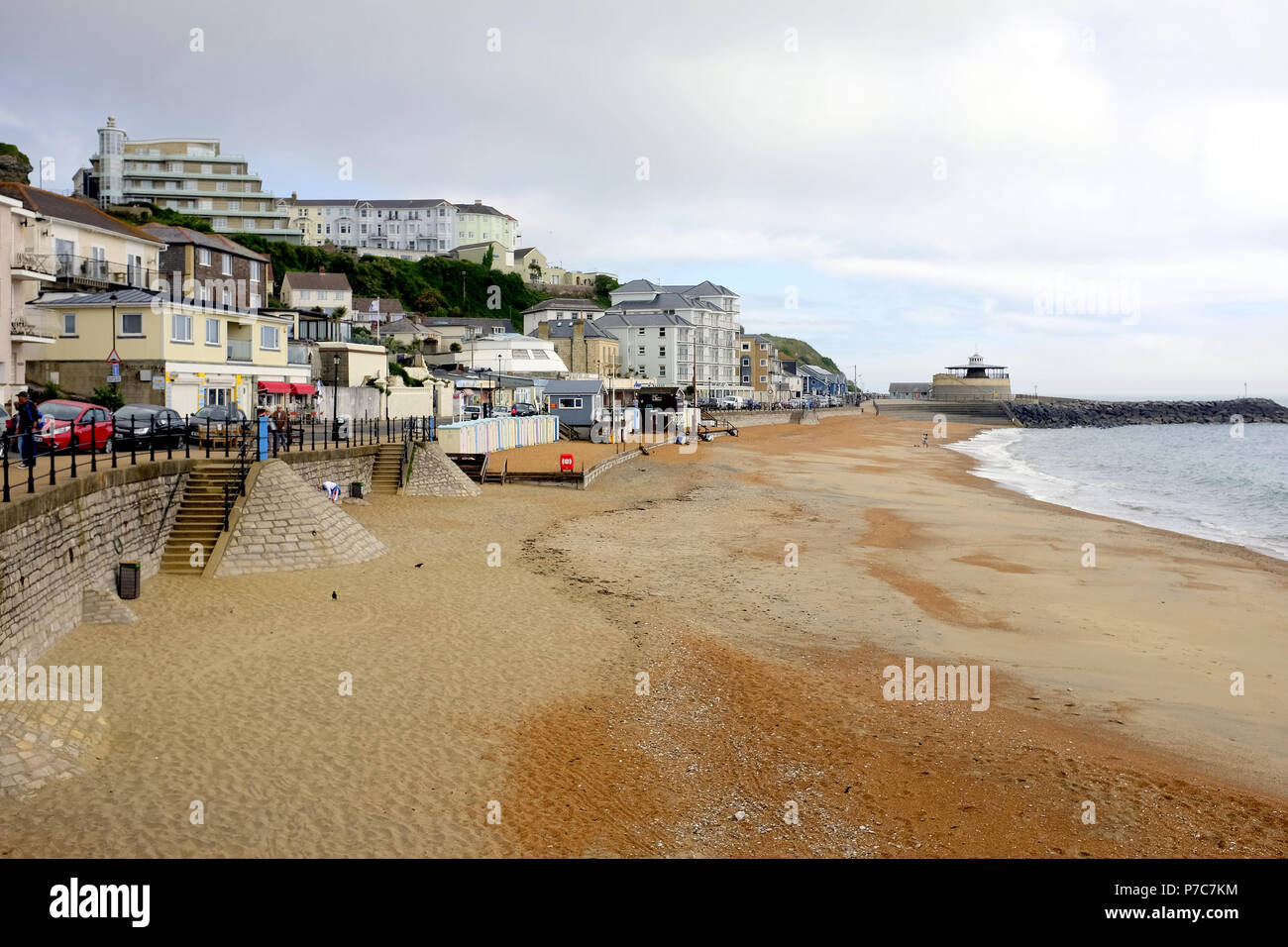 Ventnor, Isle of Wight, UK. June 19, 2018. Holidaymakers enjoying the red sands and promenade of