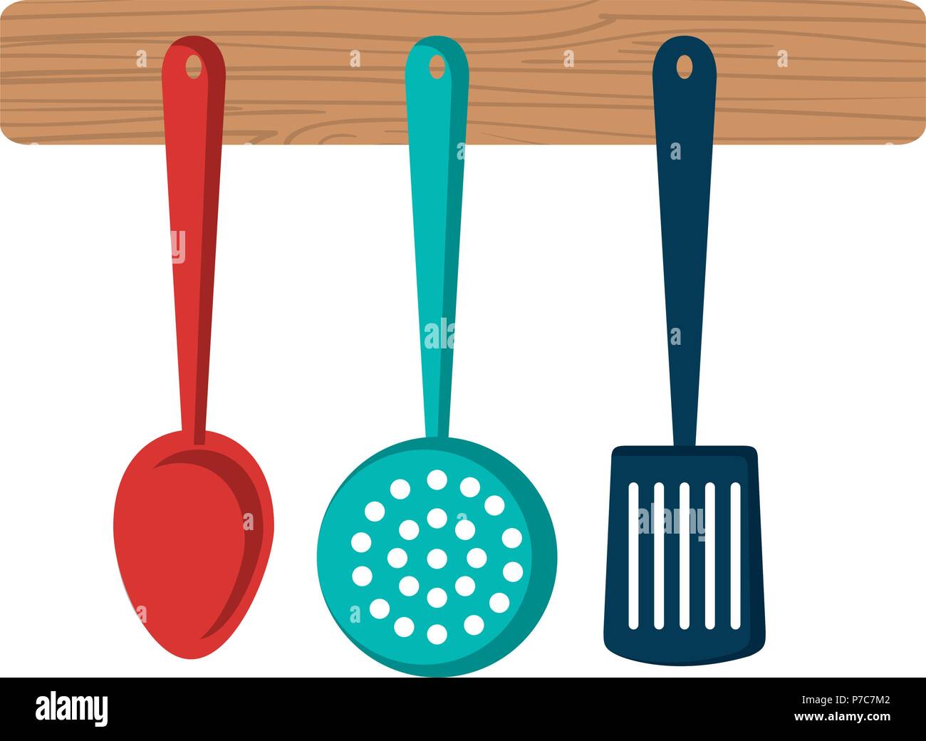 set cutleries hanging icons vector illustration design Stock Vector