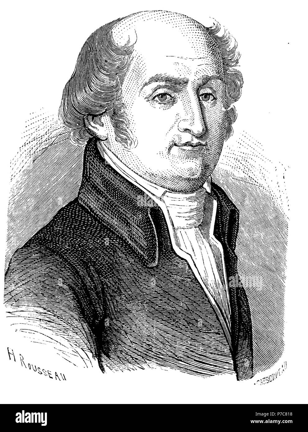 Charles Gilbert Romme (1750-1795), político y matemático francés. Grabado de 1873. Stock Photo