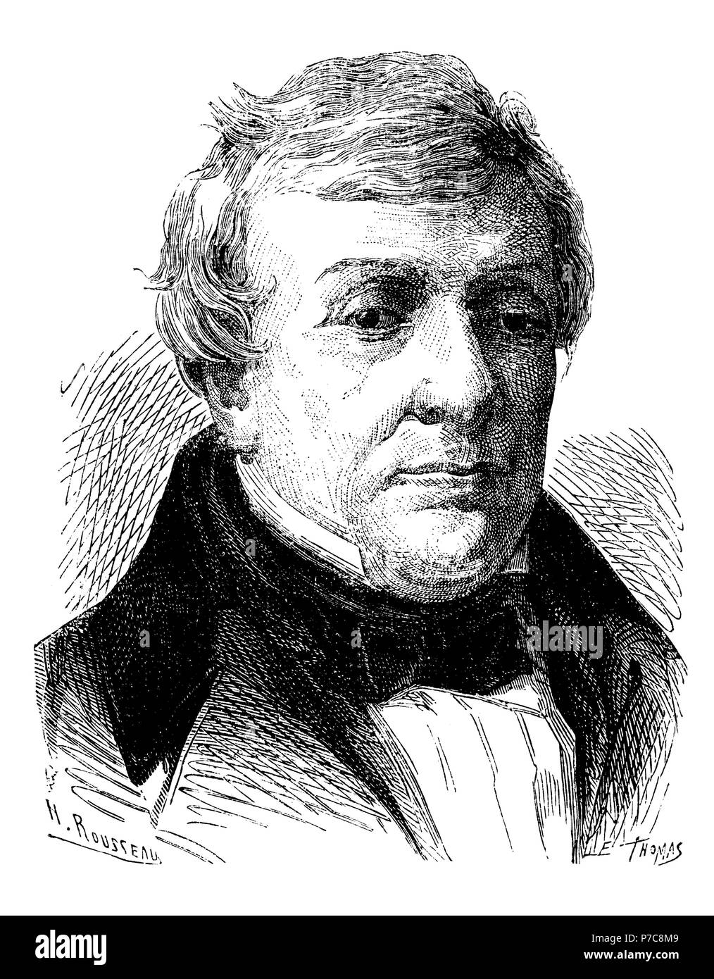 Jean Claude Eugène Péclet (1783-1857), físico francés. Grabado de 1873. Stock Photo