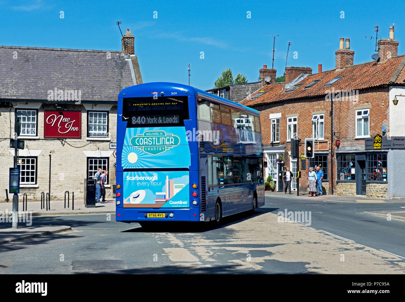 Coastliner bus, Thornton-le-Dale, North Yorkshire, England UK Stock Photo
