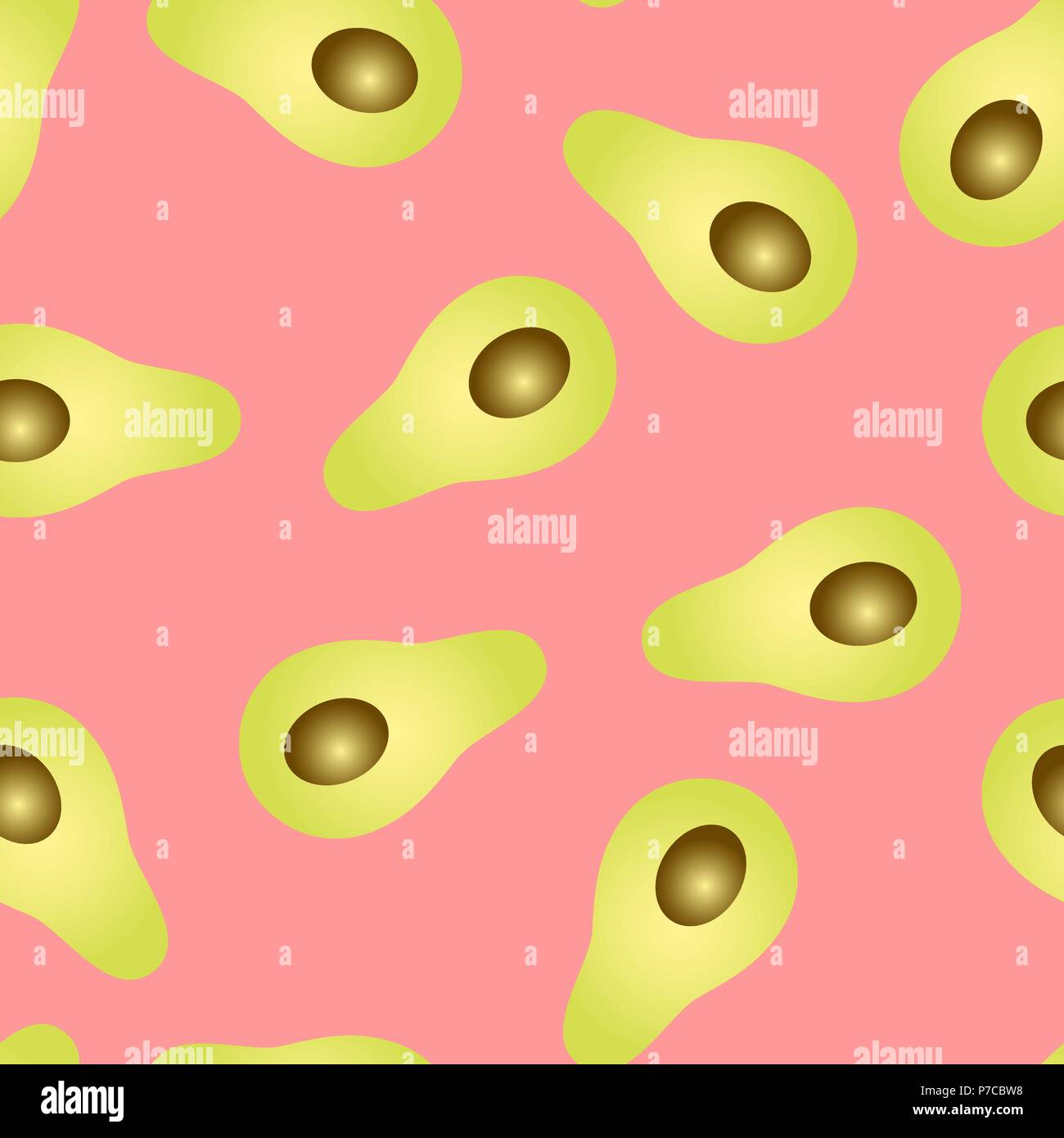 Seamless vector abstract gradient avocado pattern on pink Stock Vector
