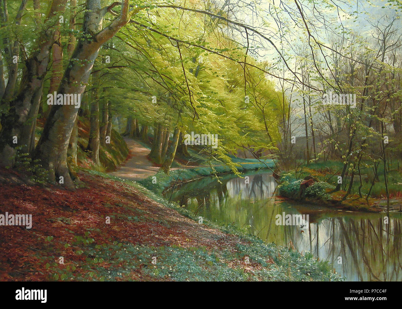 D-TOYS Puzzle 1000 Teile – Frühling Im Wald Mit Buchen Und Anemonen, Motto Von Peder Mørk Mønsted
