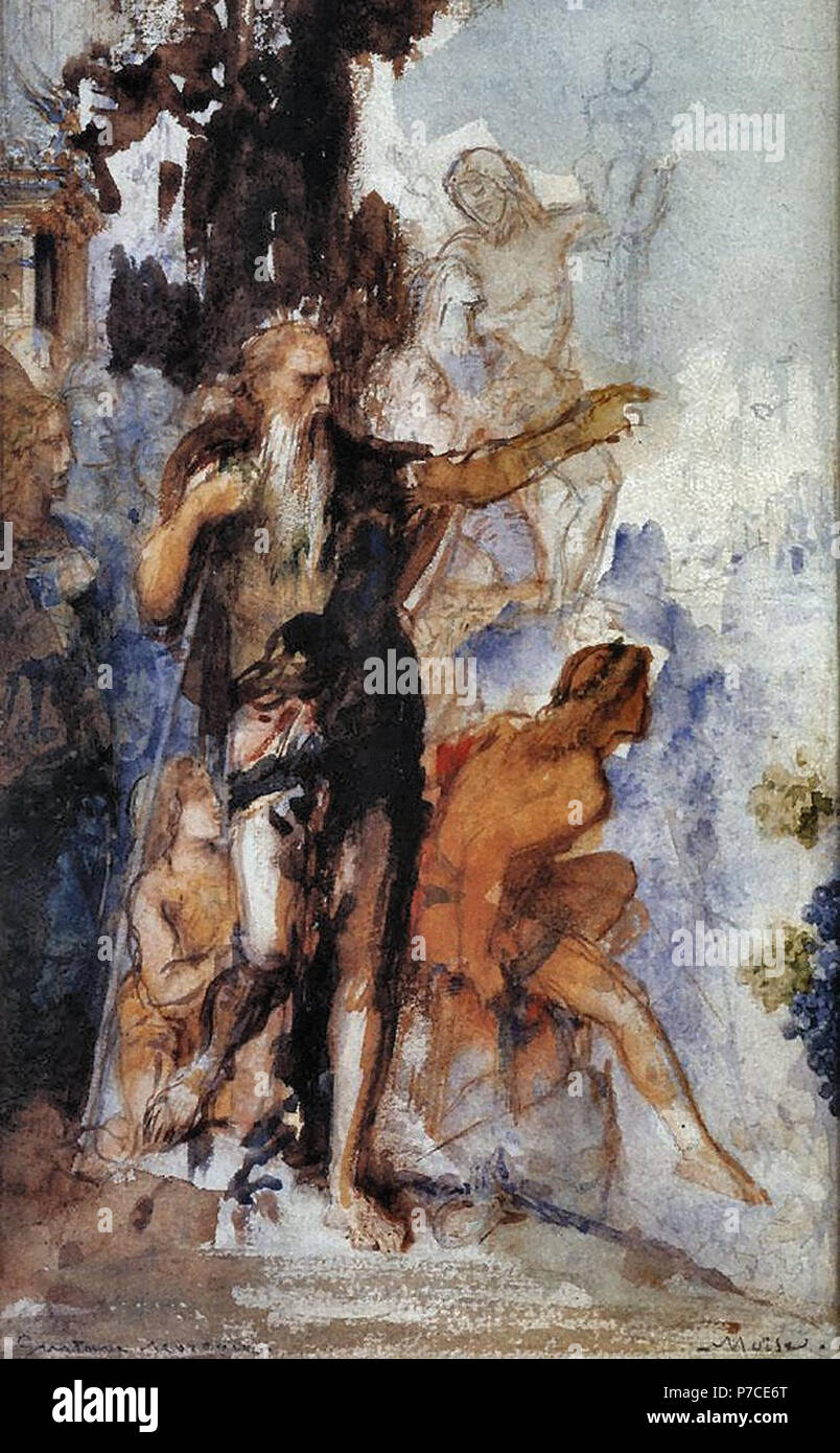 Moreau Gustave Moses Removing His Sandals upon Glimpsing the Promised