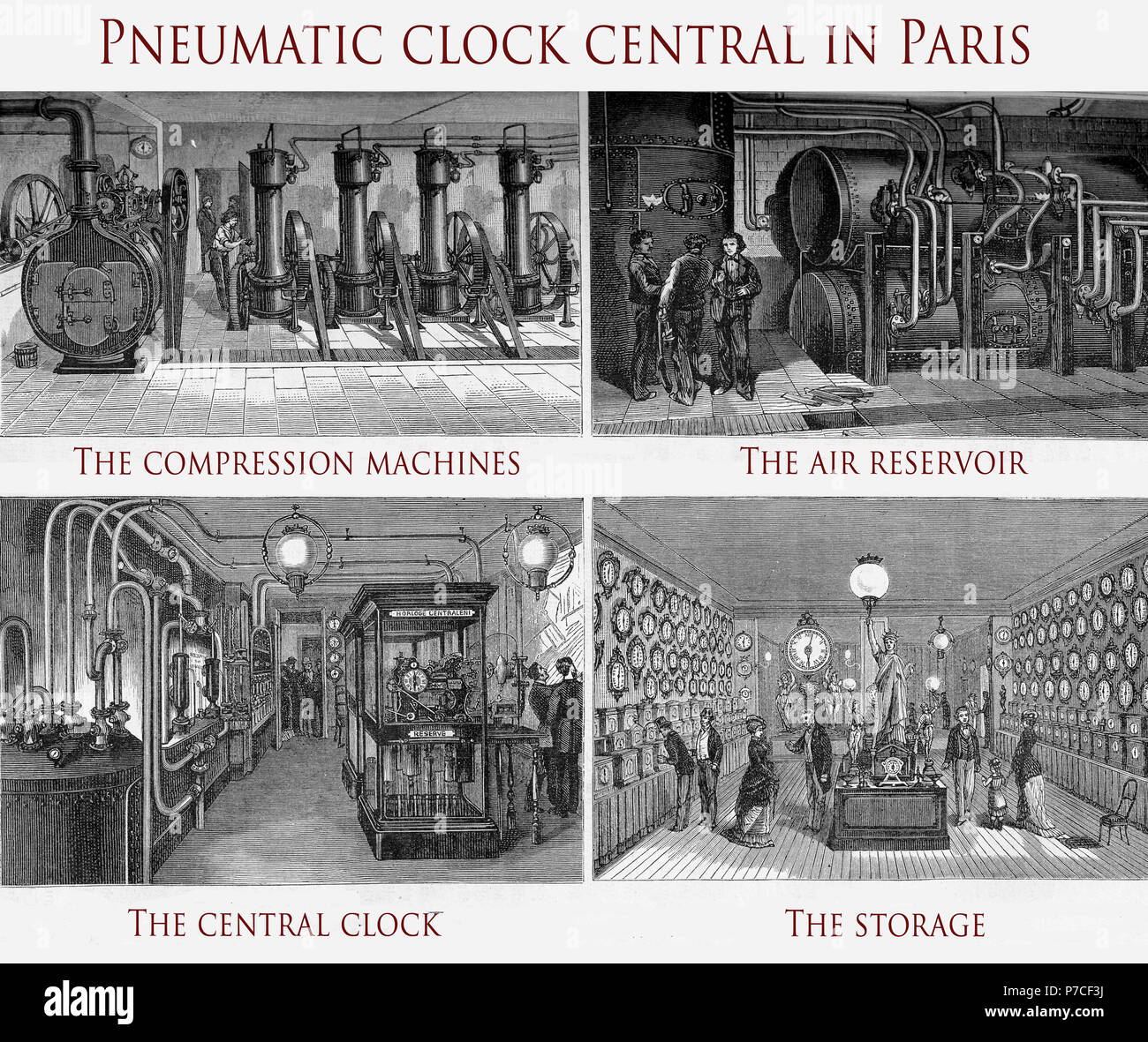 Paris, pneumatic clock system the clocks throughout the city keep accurate time without