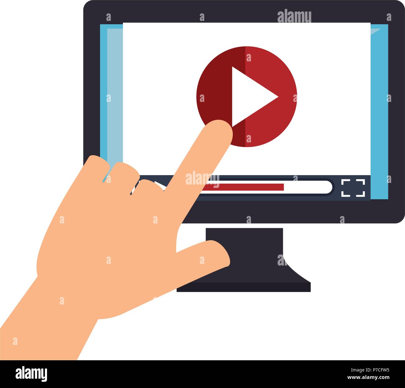 computer desktop with media player template Stock Vector Image & Art