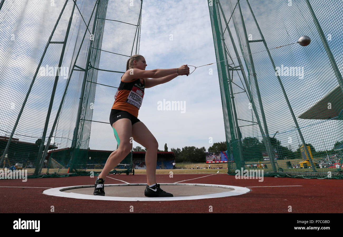 Great Britain's Kayleigh Presswell competes in the Women's Hammer Throw