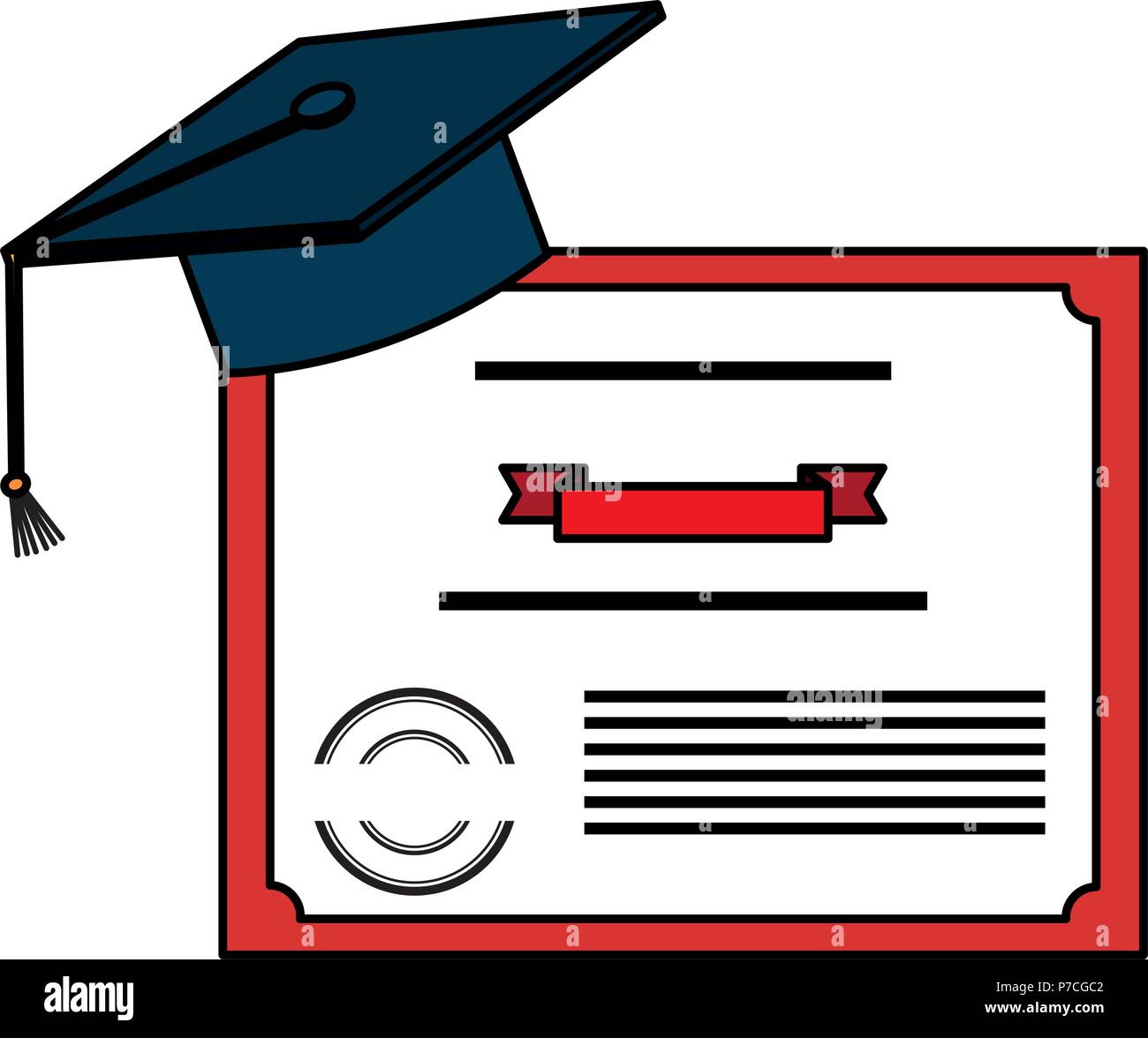diploma and hat graduation Stock Vector Image & Art - Alamy