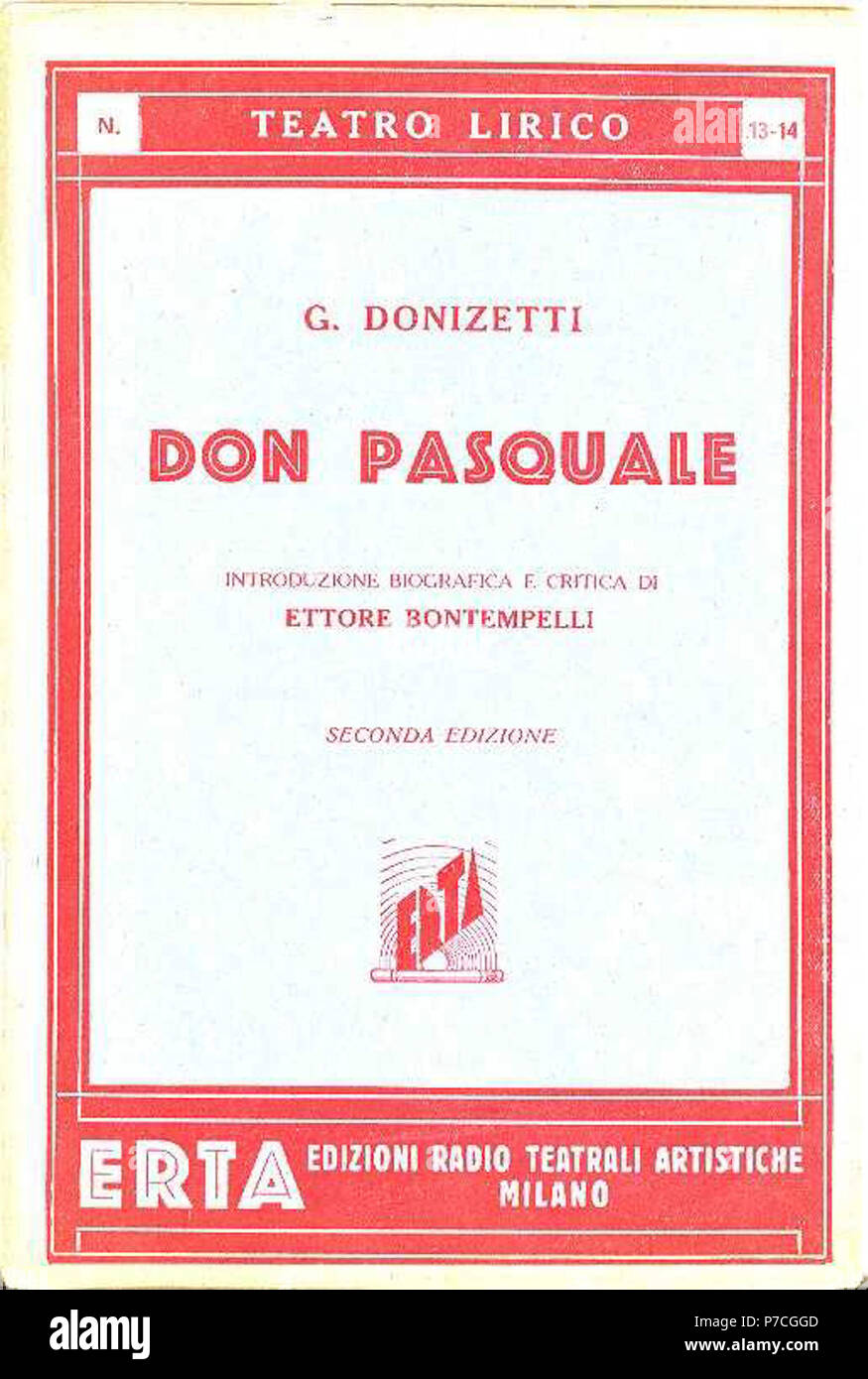 DON PASQUALE Libretto d'opera Musica di G. Donizetti